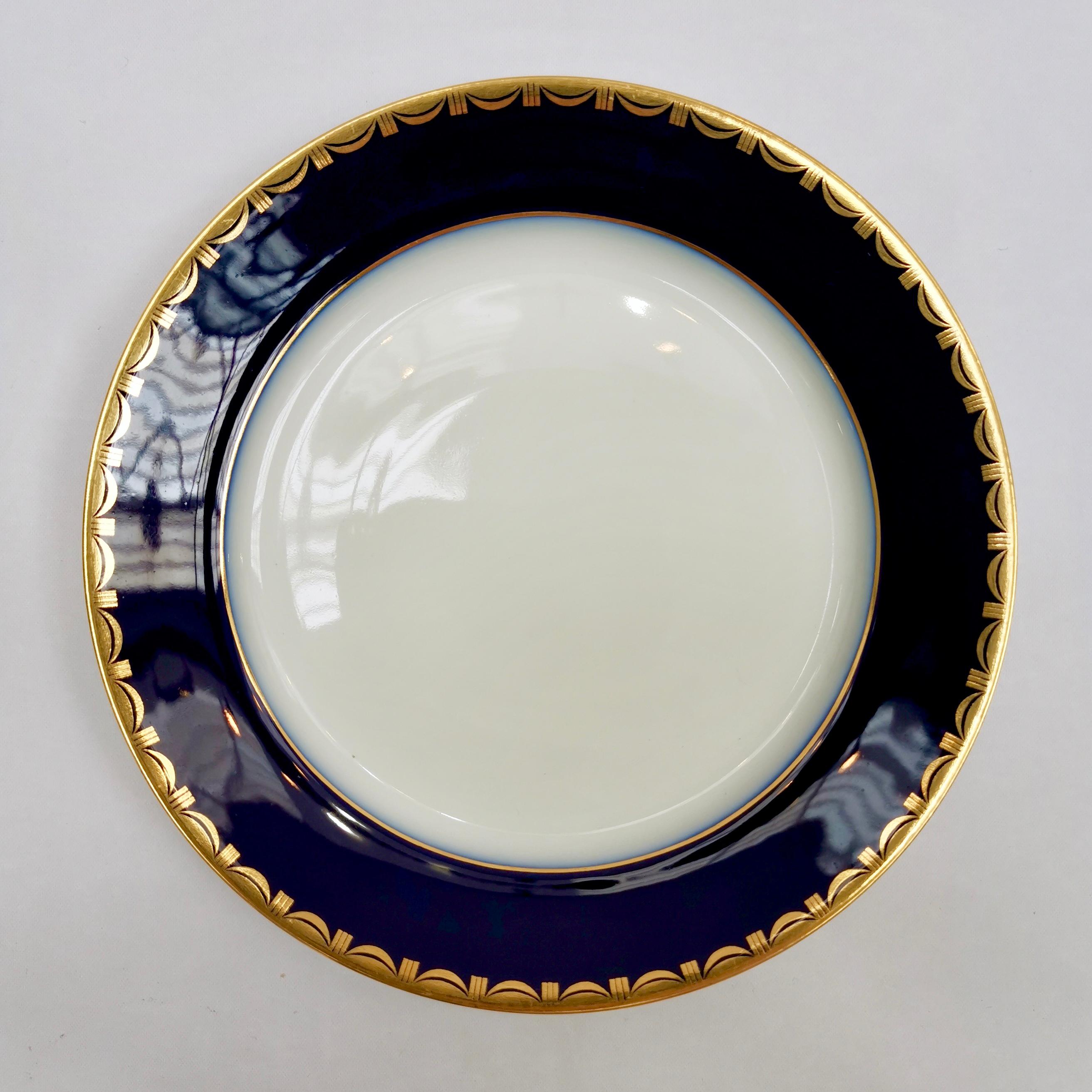 Sèvres Tea Service, Mazarine Blue and Gilt, Art Deco, 1923 2