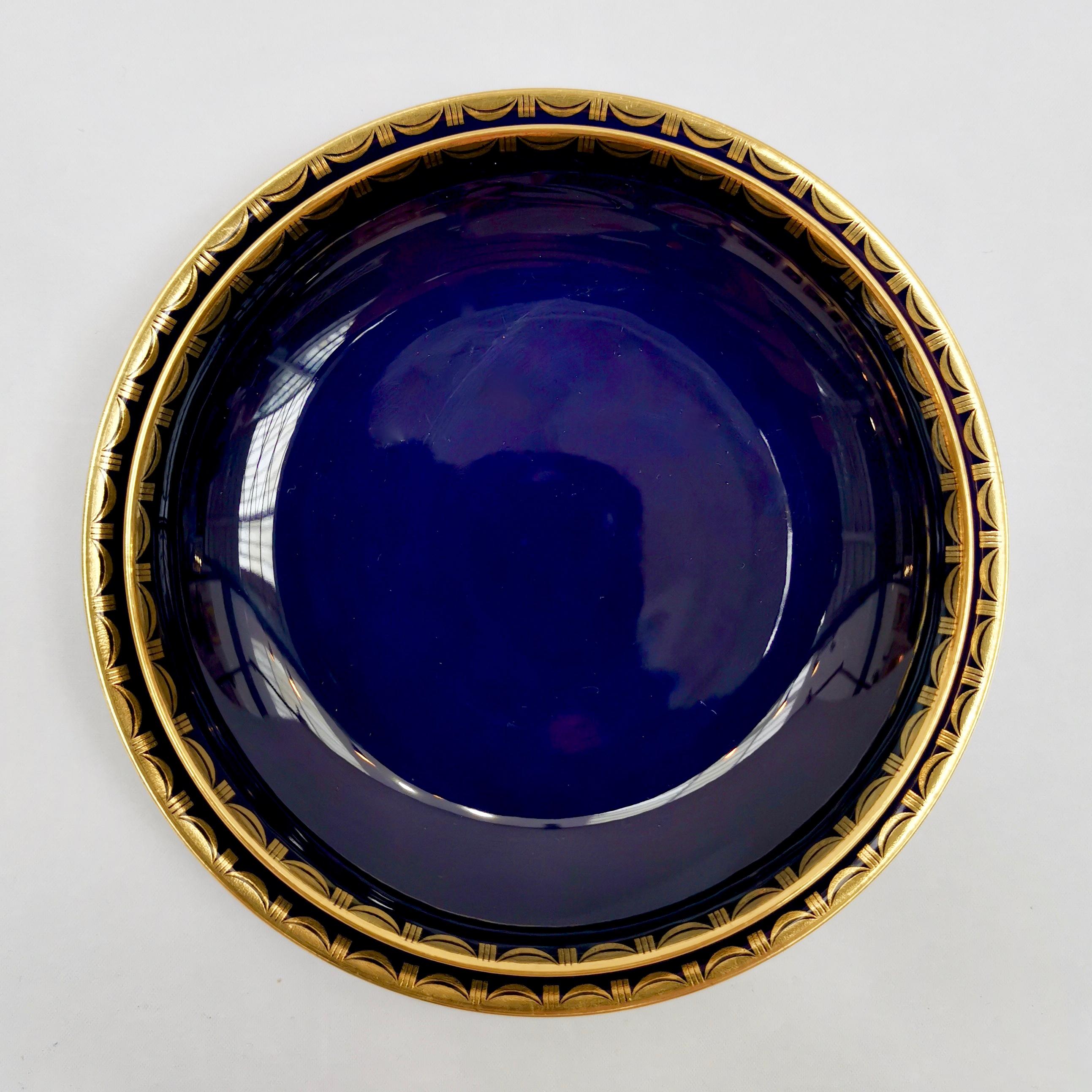 Sèvres Tea Service, Mazarine Blue and Gilt, Art Deco, 1923 1