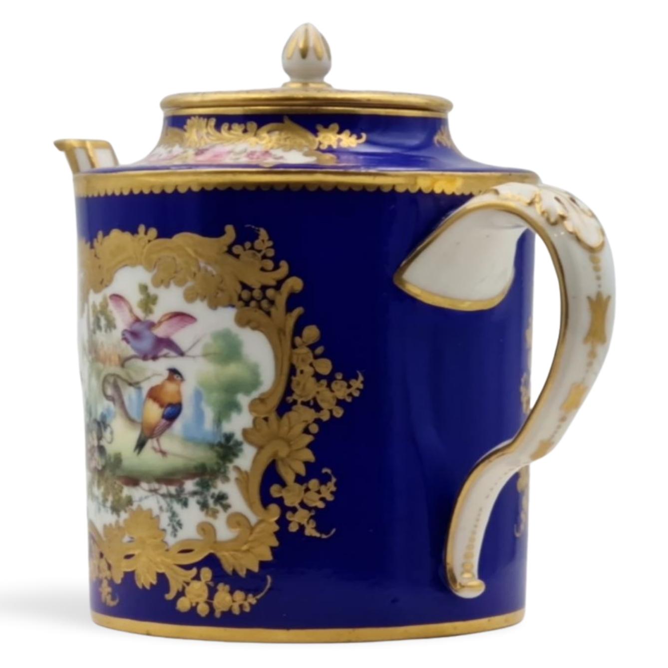 Rococo Sevres Teapot, Thomas Martin Randall Decoration, circa 1835 For Sale