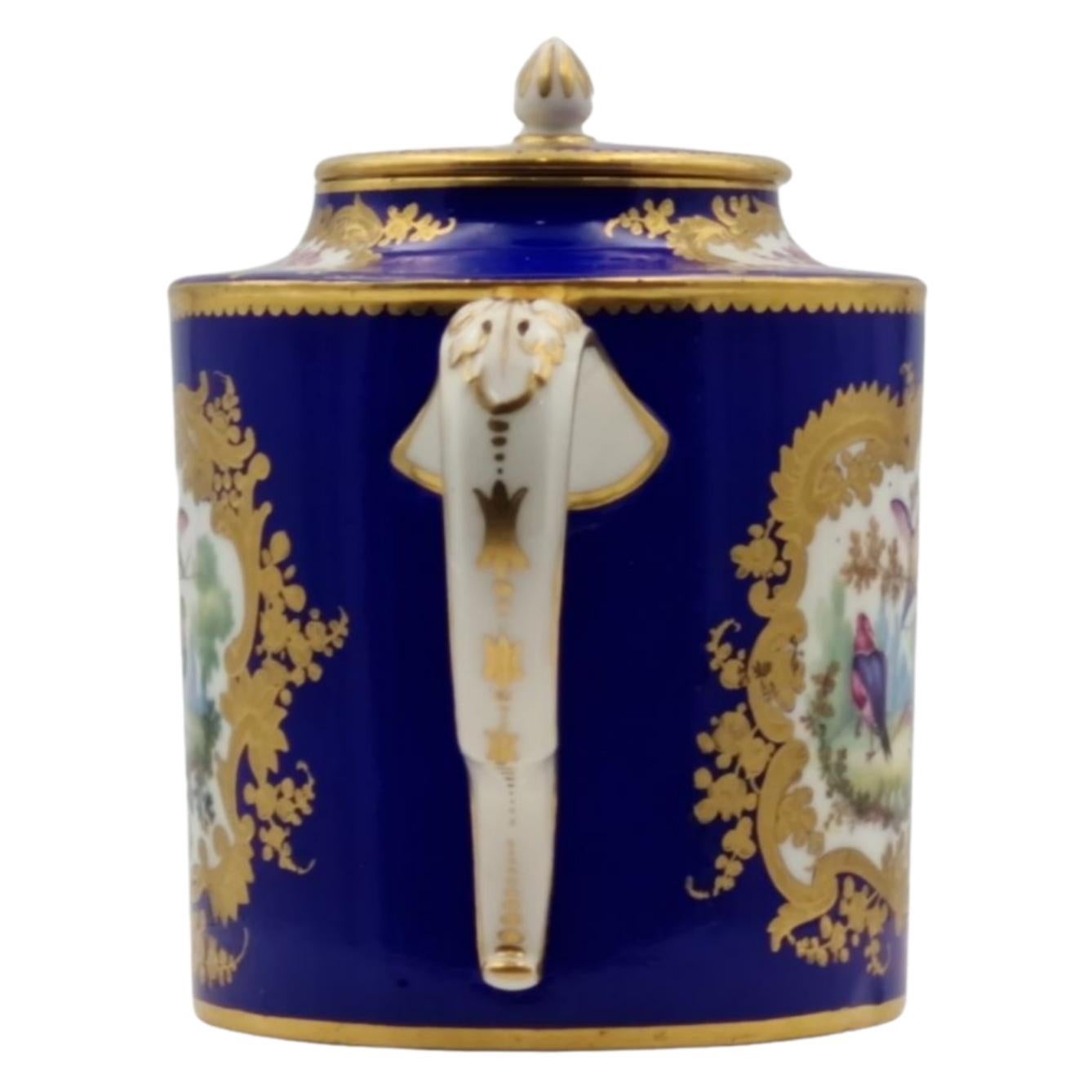 English Sevres Teapot, Thomas Martin Randall Decoration, circa 1835 For Sale