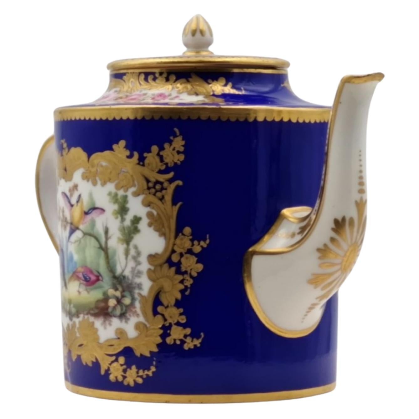 Porcelain Sevres Teapot, Thomas Martin Randall Decoration, circa 1835 For Sale