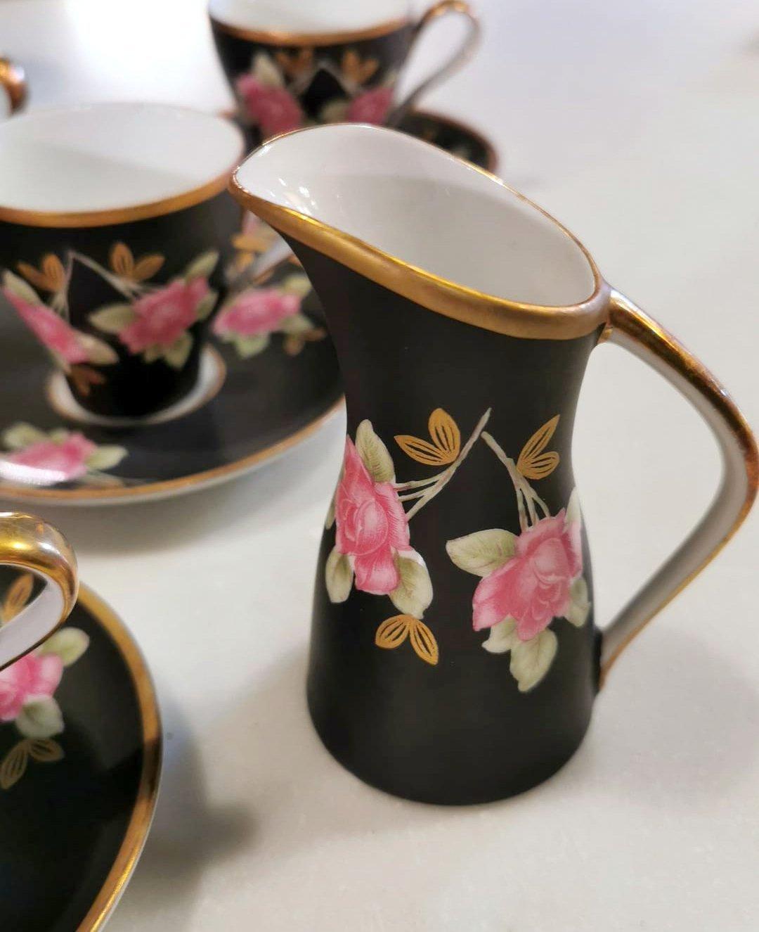 Sevres-Vincennes Vintage French Porcelain Coffee Set For Sale 2