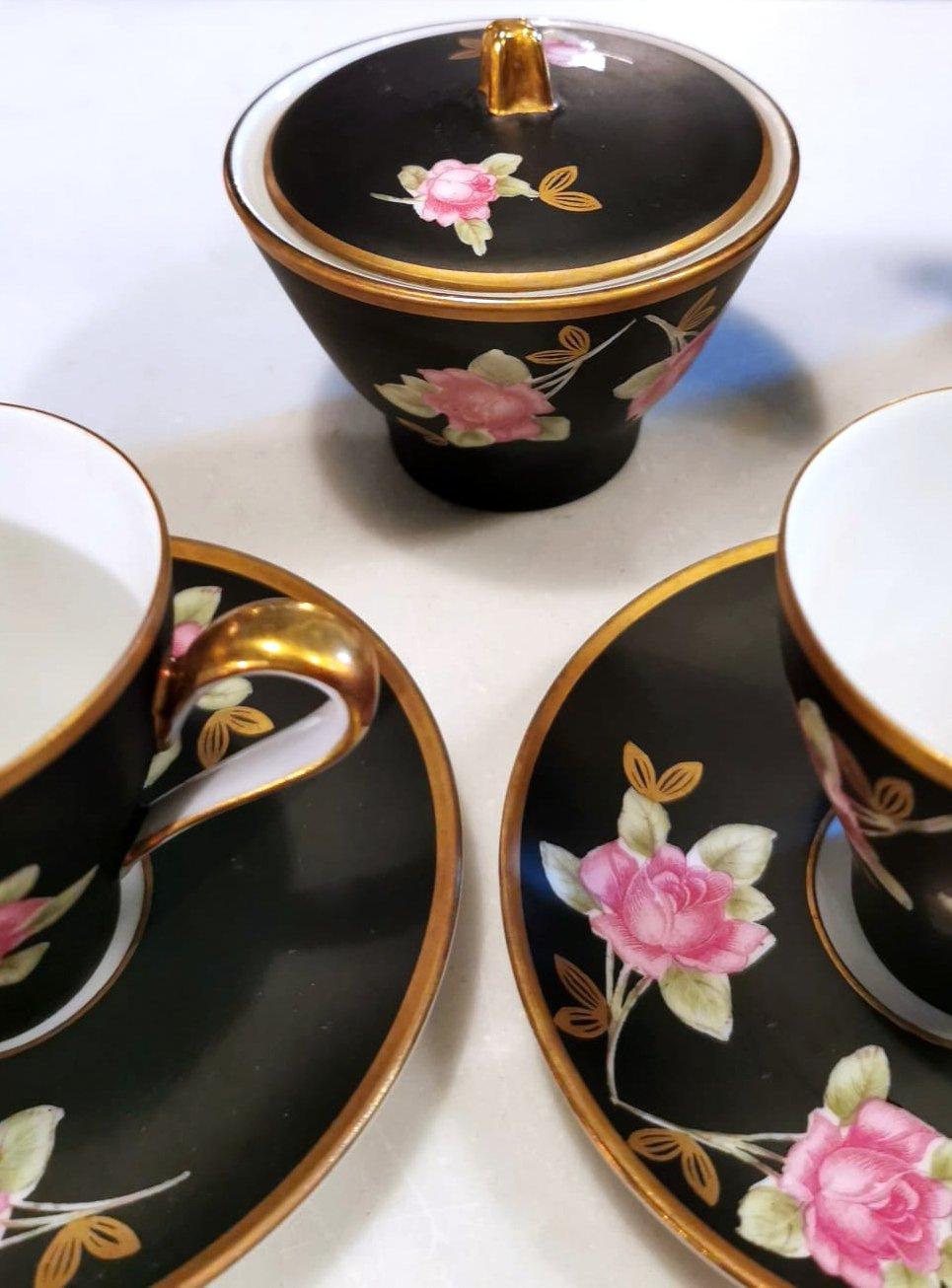 Mid-20th Century Sevres-Vincennes Vintage French Porcelain Coffee Set For Sale