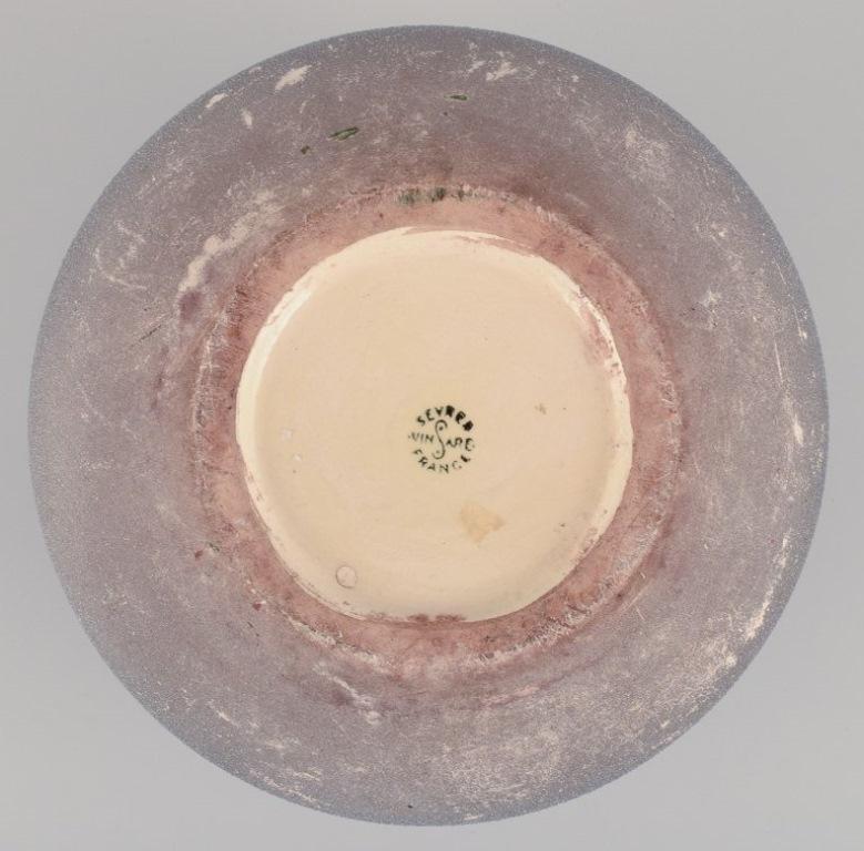 Sevres Vinsare, Frankreich. Einzigartige große Art-Déco-Keramikvase. 1930er Jahre im Angebot 1
