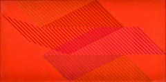 "Rosso"  Sewell Sillman, Astrazione geometrica, Op Art, Composizione colorista rossa