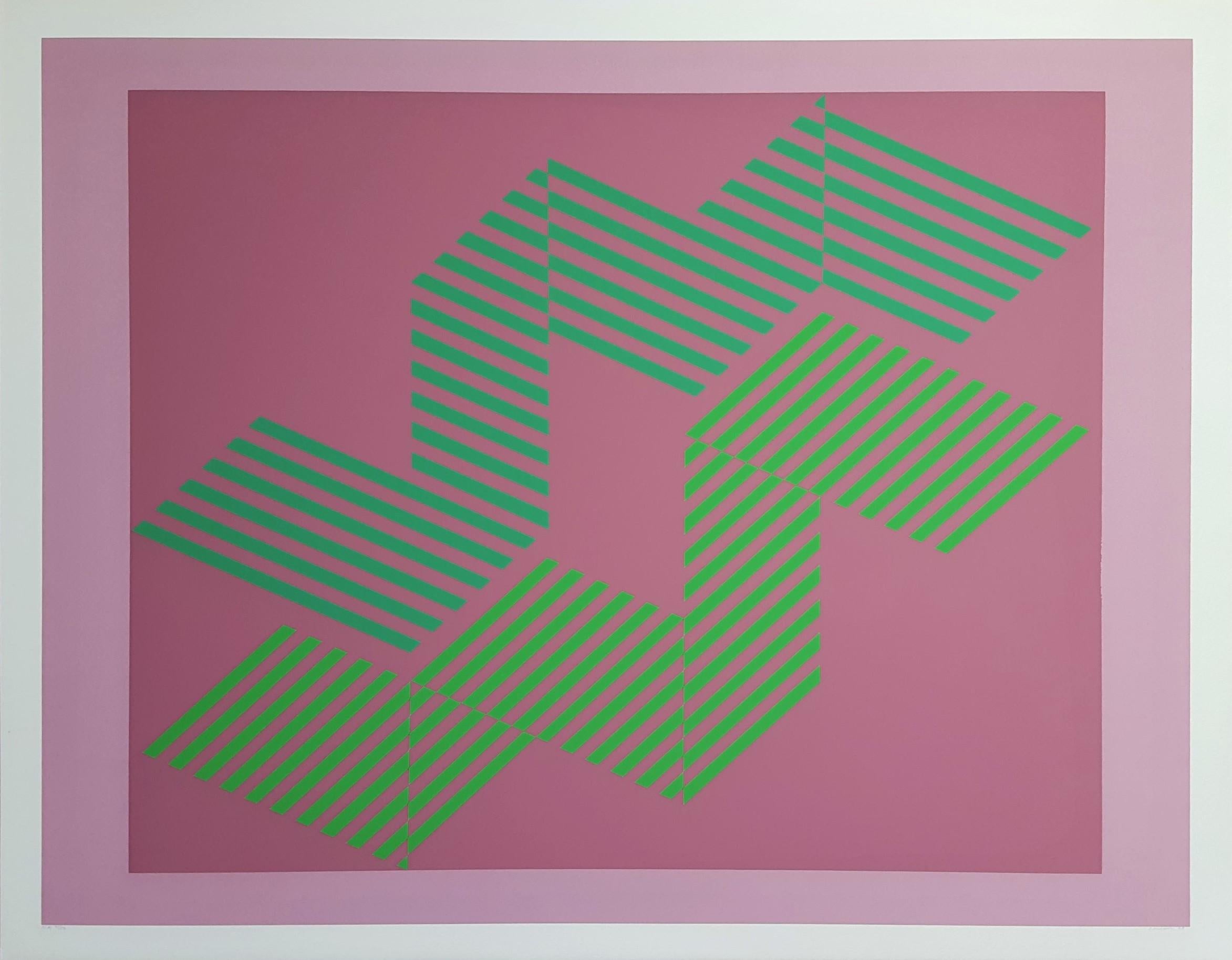 I-S #1 /// Abstract Geometric Sewell Sillman Screenprint Purple Pink Modern Art im Angebot 1