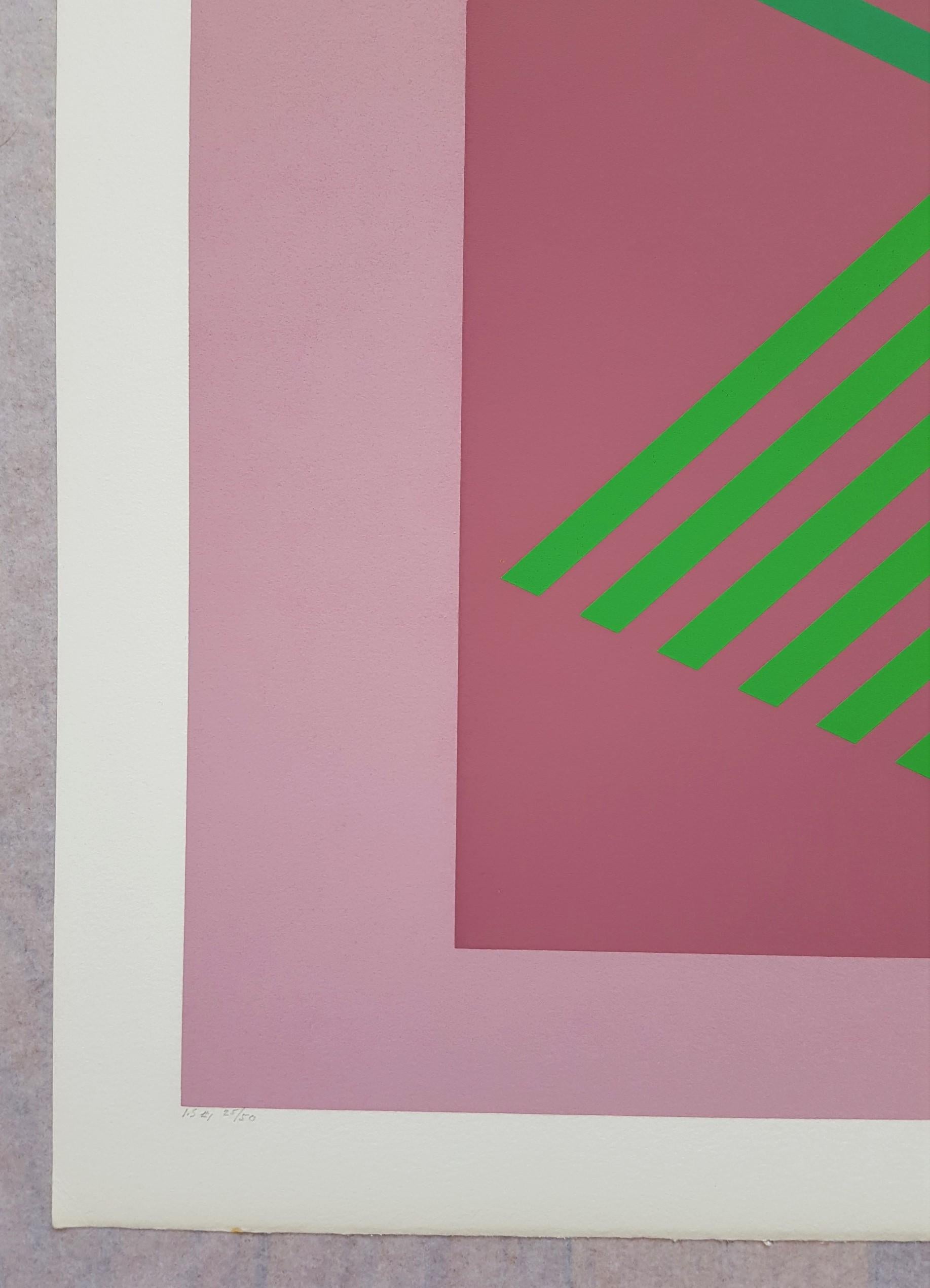 I-S #1 /// Abstract Geometric Sewell Sillman Screenprint Purple Pink Modern Art im Angebot 2