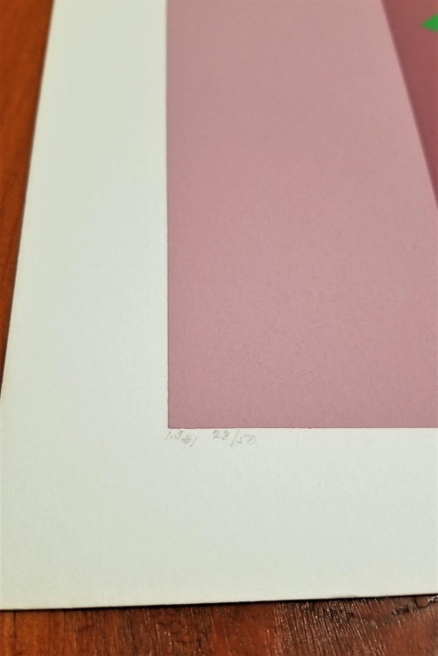 I-S #1 /// Abstract Geometric Sewell Sillman Screenprint Purple Pink Modern Art For Sale 6
