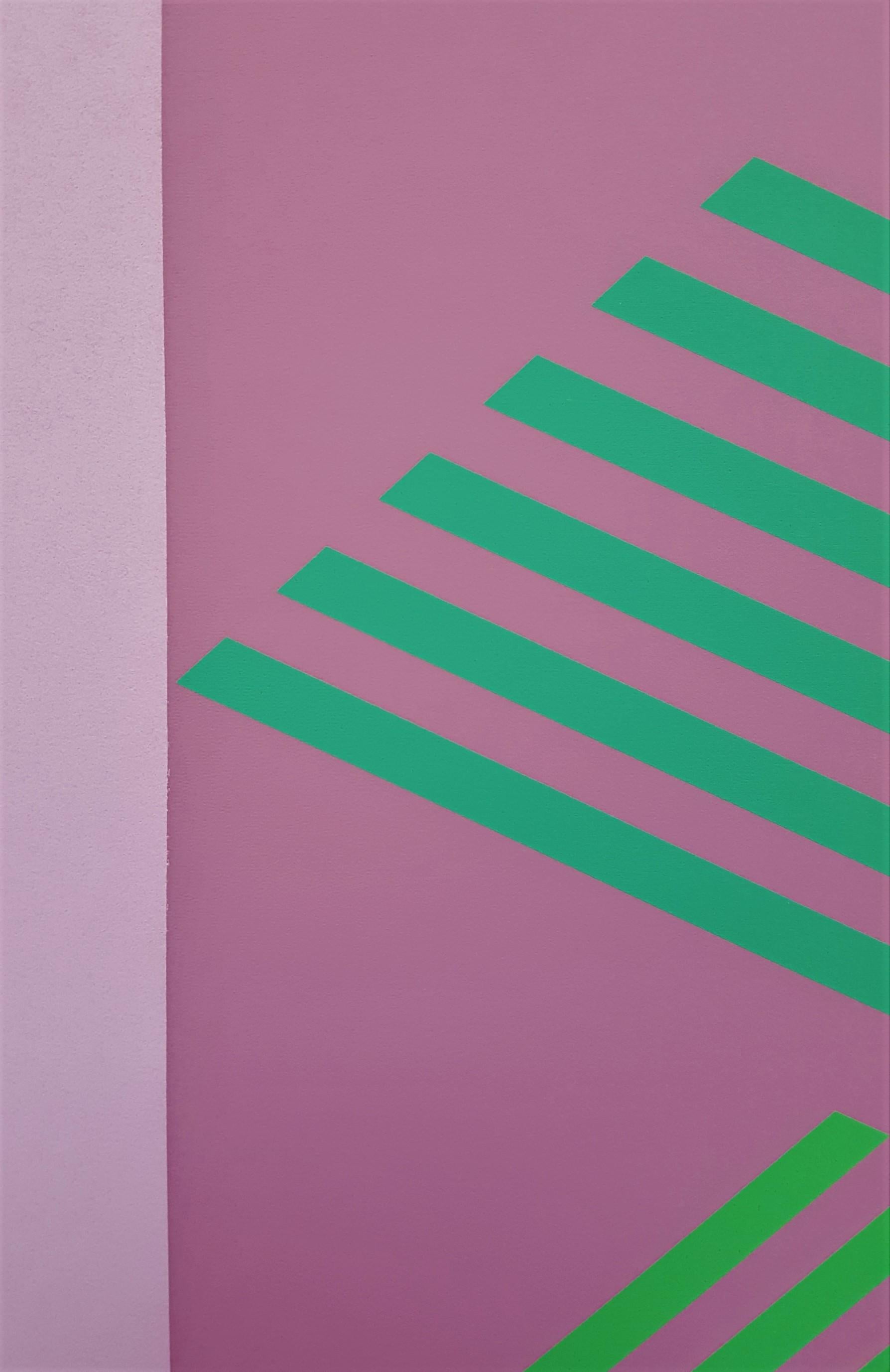 I-S #1 /// Abstrakter geometrischer Sewell Sillman Siebdruck Lila Rosa Moderne Kunst im Angebot 10
