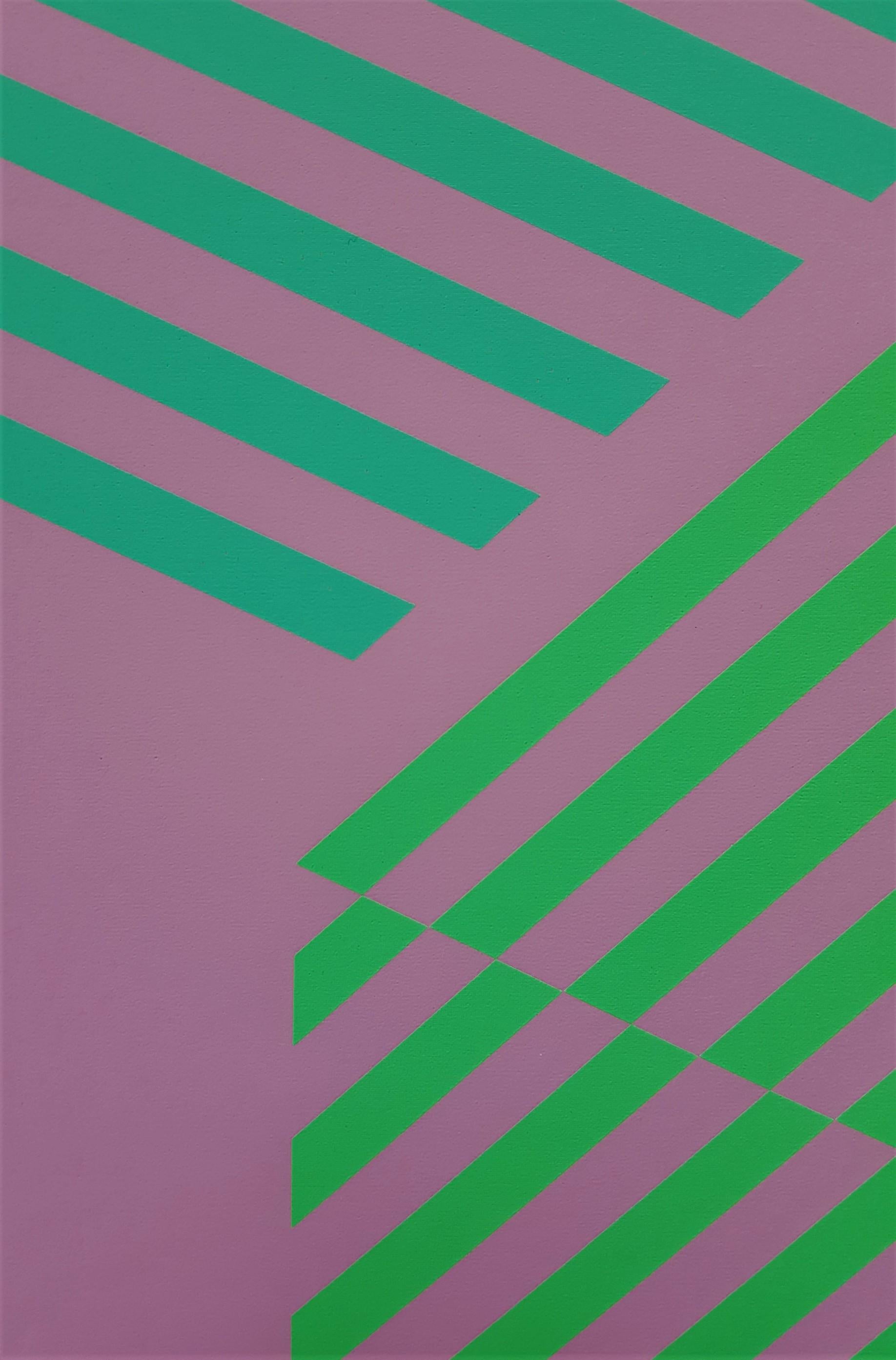 I-S #1 /// Abstrakter geometrischer Sewell Sillman Siebdruck Lila Rosa Moderne Kunst im Angebot 11