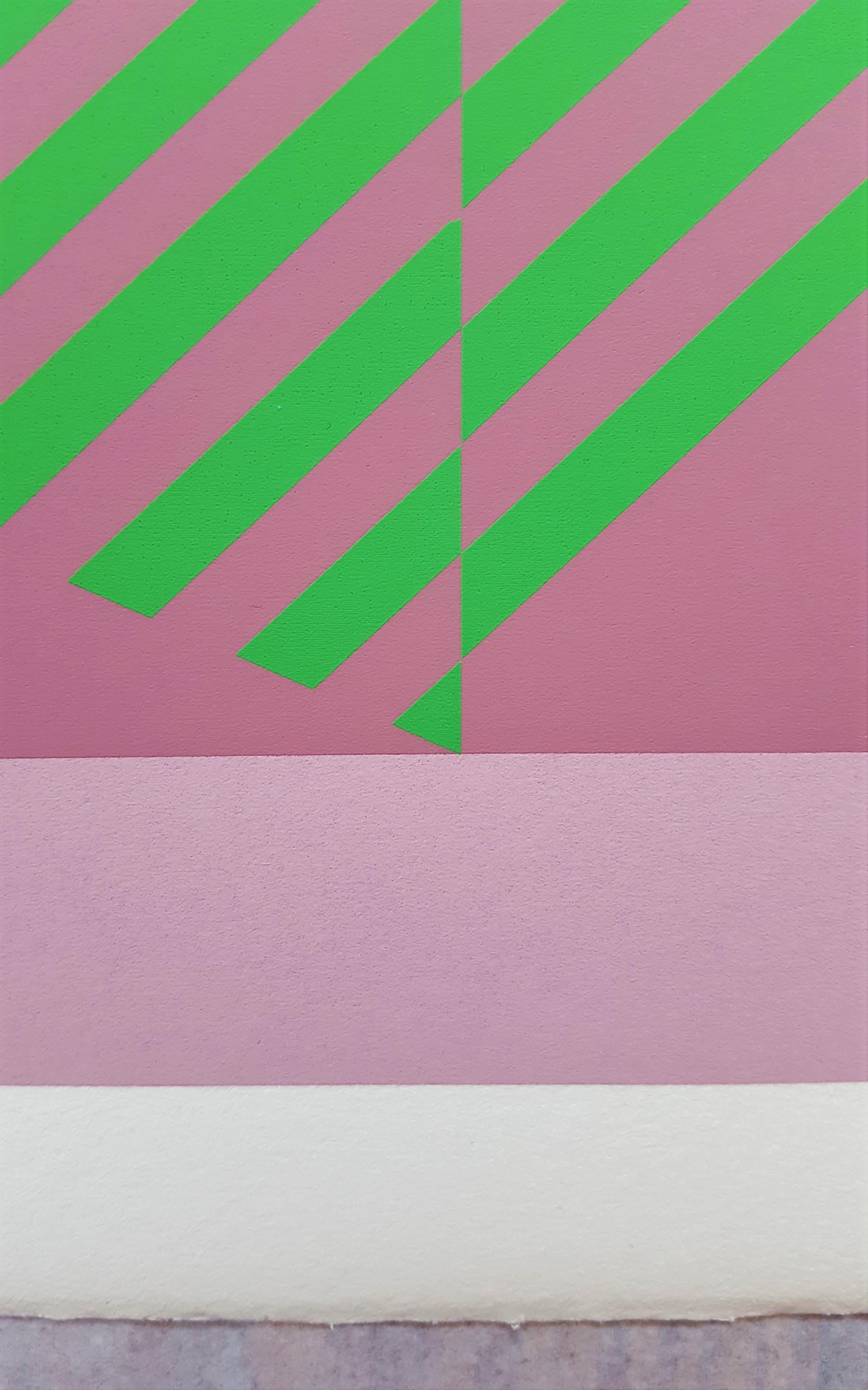 I-S #1 /// Abstrakter geometrischer Sewell Sillman Siebdruck Lila Rosa Moderne Kunst im Angebot 12