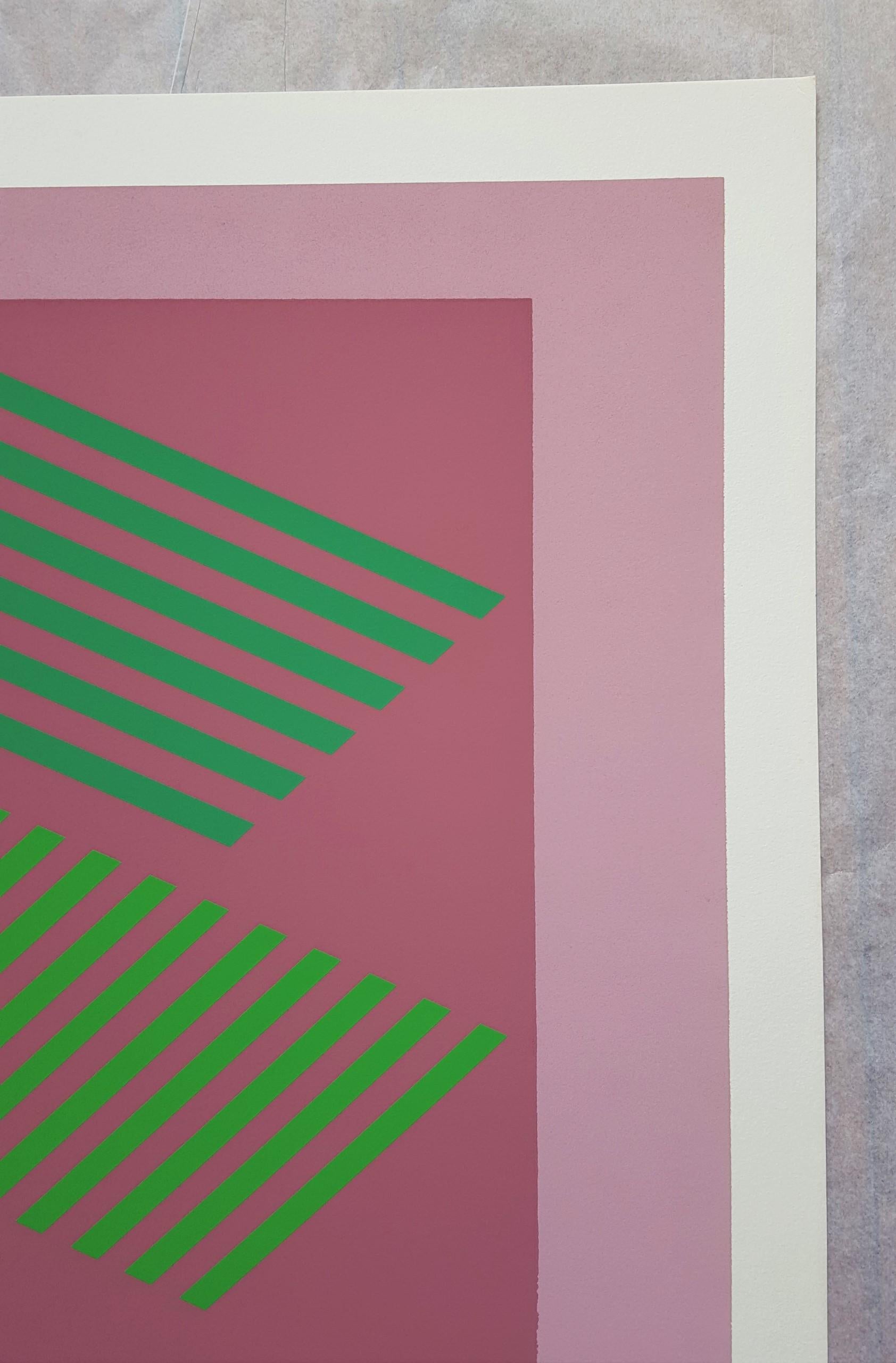 I-S #1 /// Abstract Geometric Sewell Sillman Screenprint Purple Pink Modern Art For Sale 1