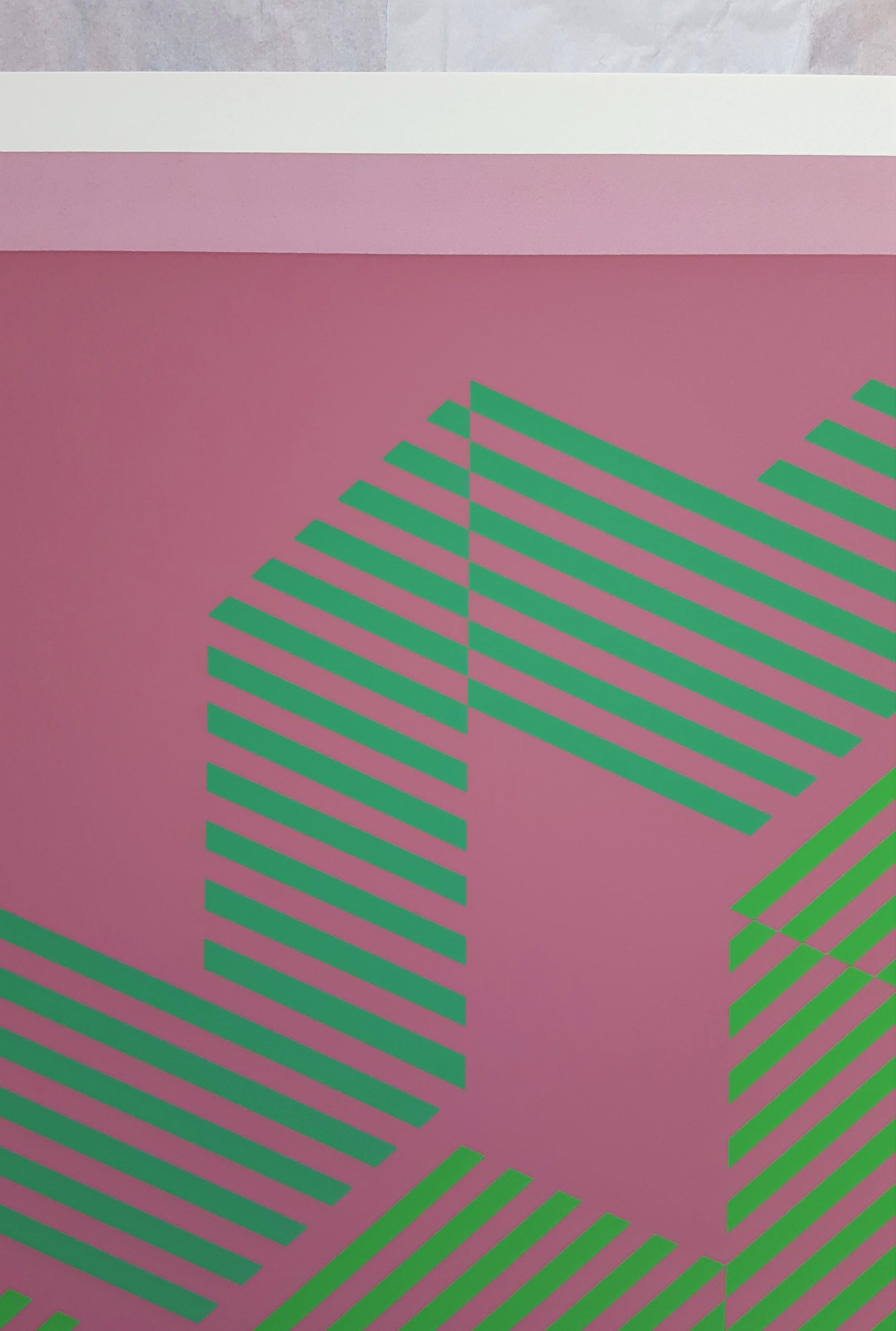 I-S #1 /// Abstract Geometric Sewell Sillman Screenprint Purple Pink Modern Art For Sale 3