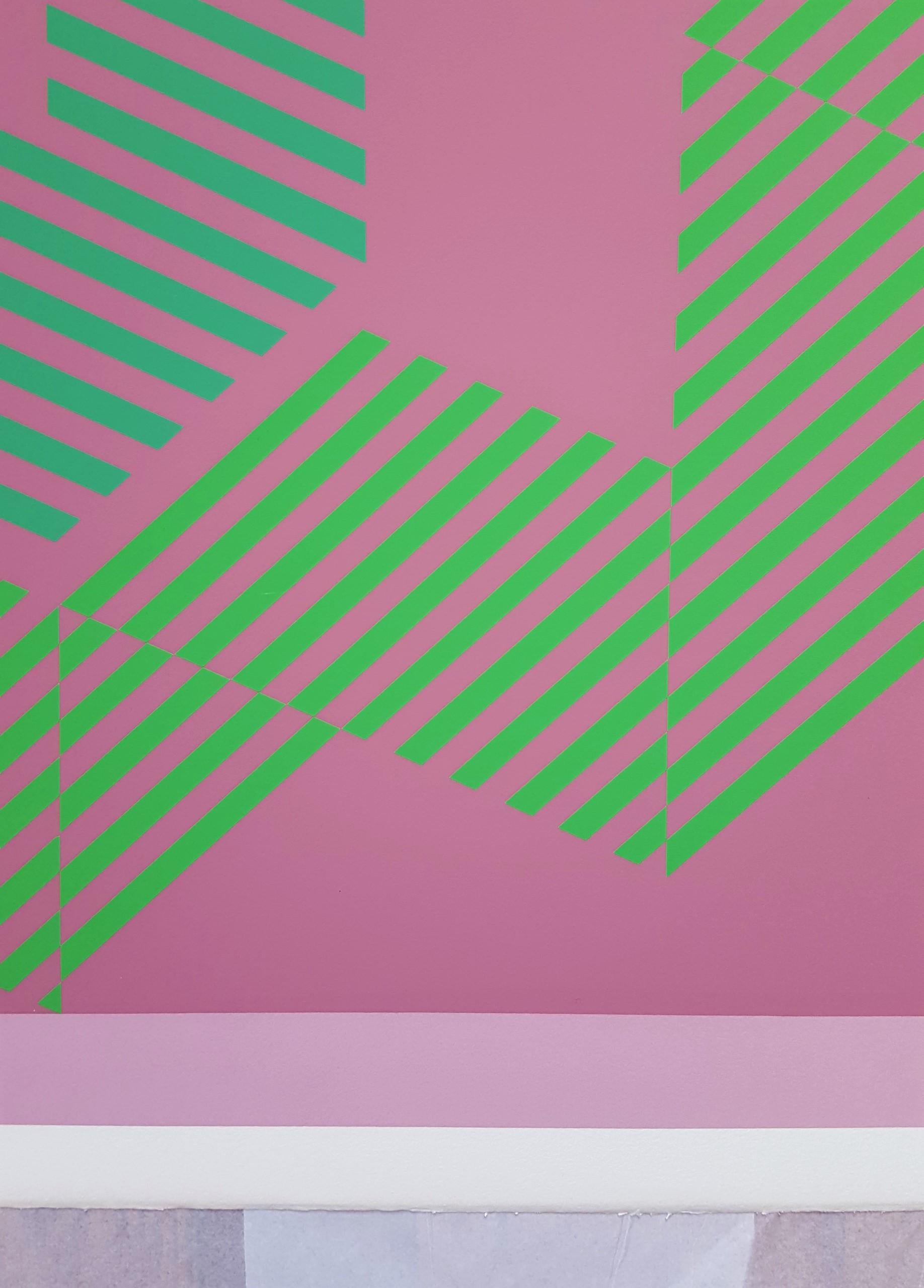 I-S #1 /// Abstract Geometric Sewell Sillman Screenprint Purple Pink Modern Art For Sale 4