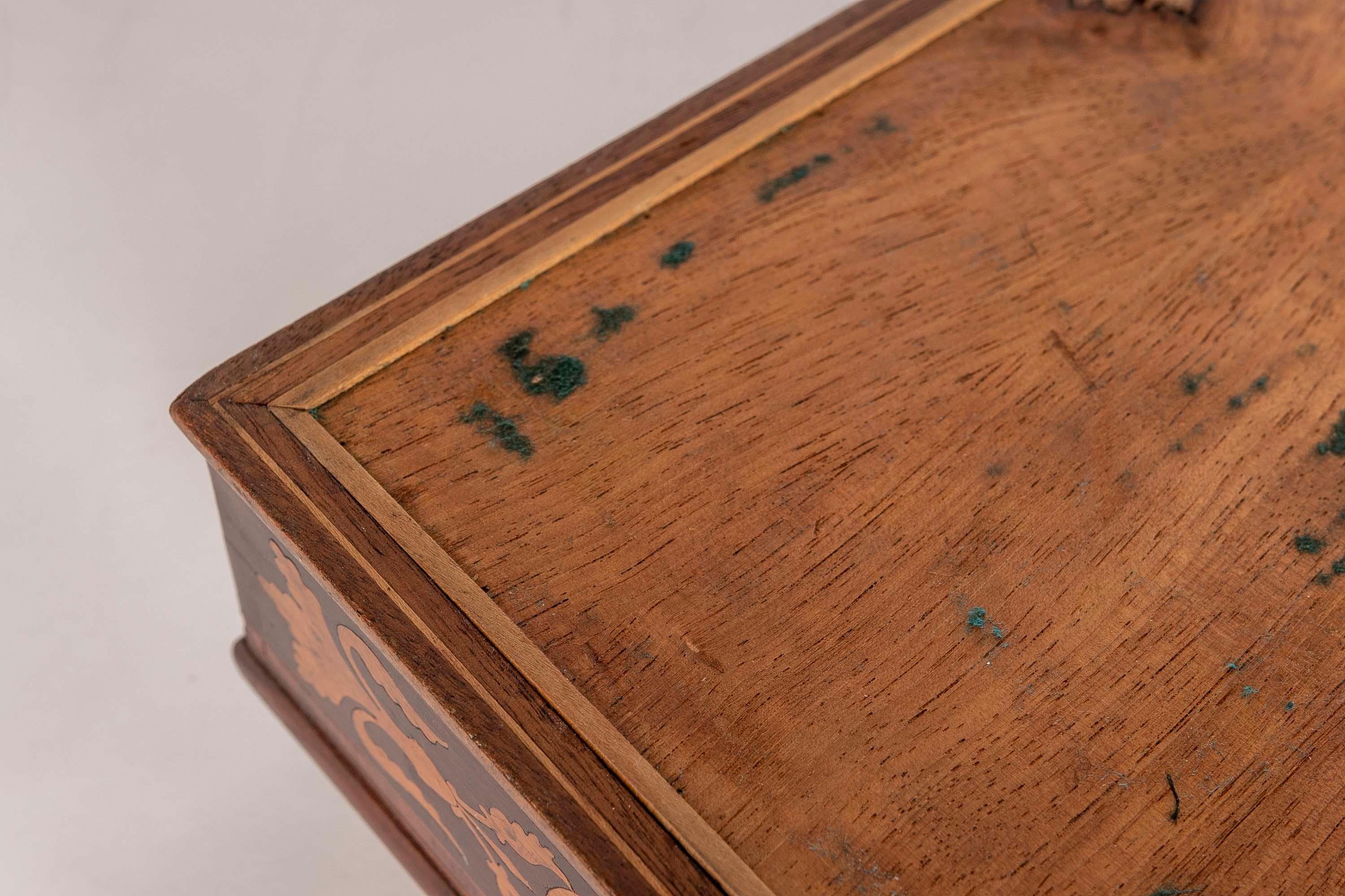 Scatola per gioielli in legno e cucito con intarsio  intarsio in vendita 9