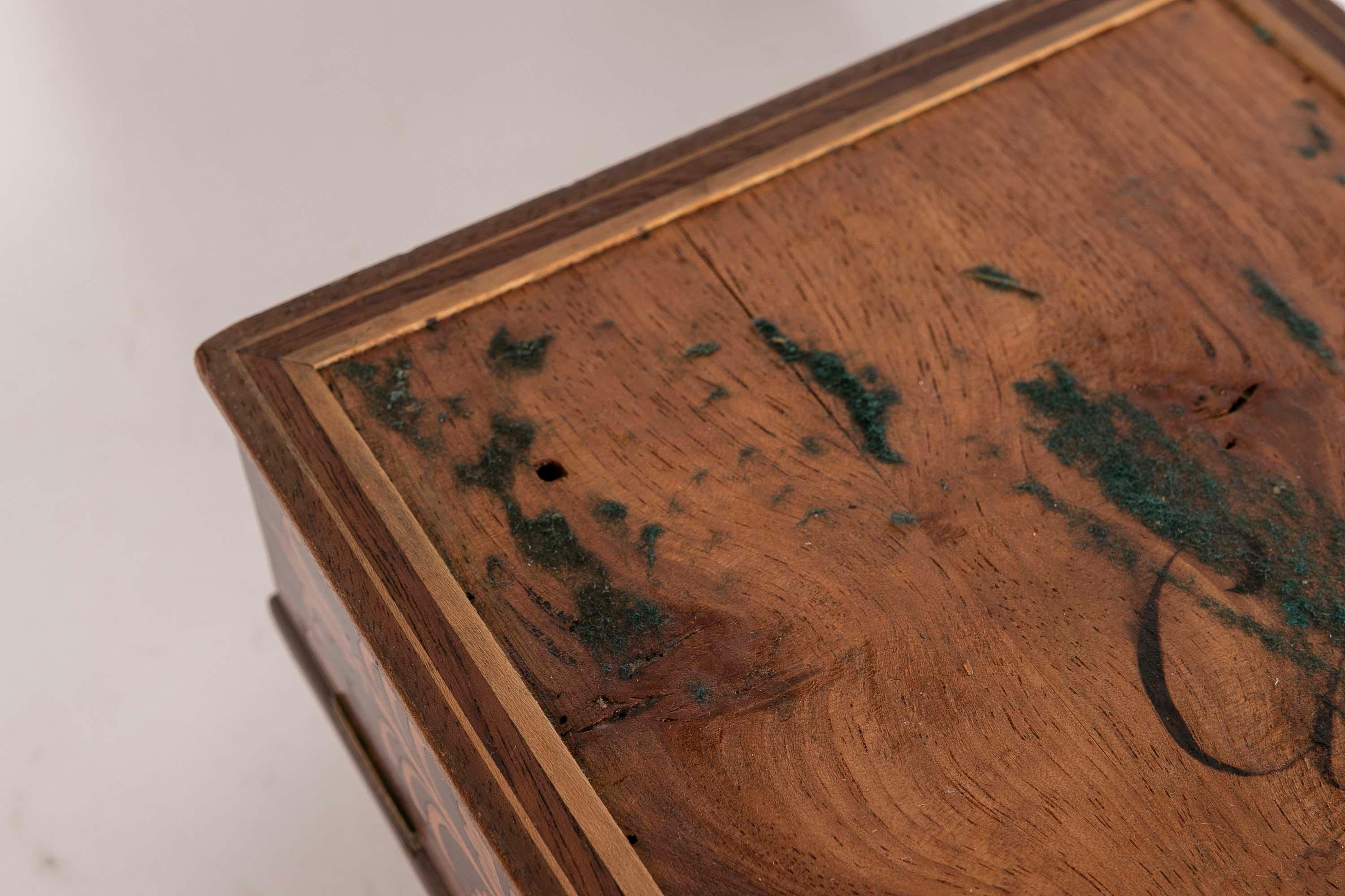 Scatola per gioielli in legno e cucito con intarsio  intarsio in vendita 12