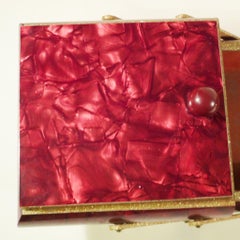 Sewing/Storage Box in Red Lacquer, 1940s-1950s