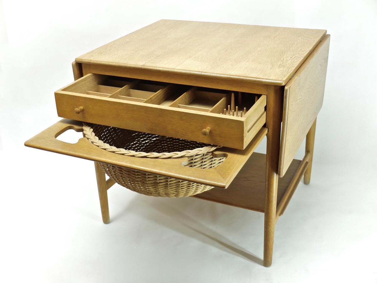 Danish Sewing table AT-33 by Hans J. Wegner in Oak for Tuck in Denmark