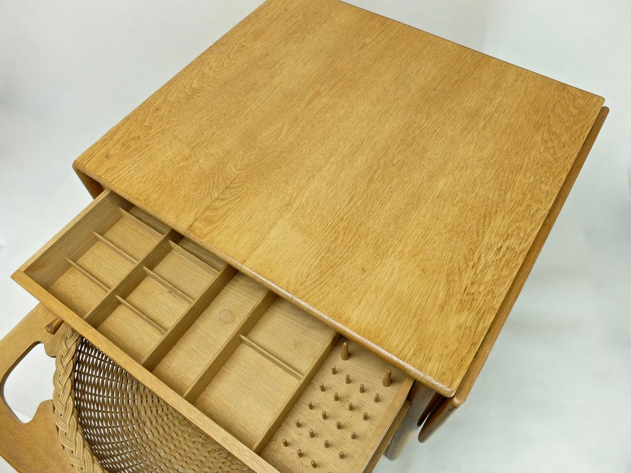 Sewing table AT-33 by Hans J. Wegner in Oak for Tuck in Denmark 1