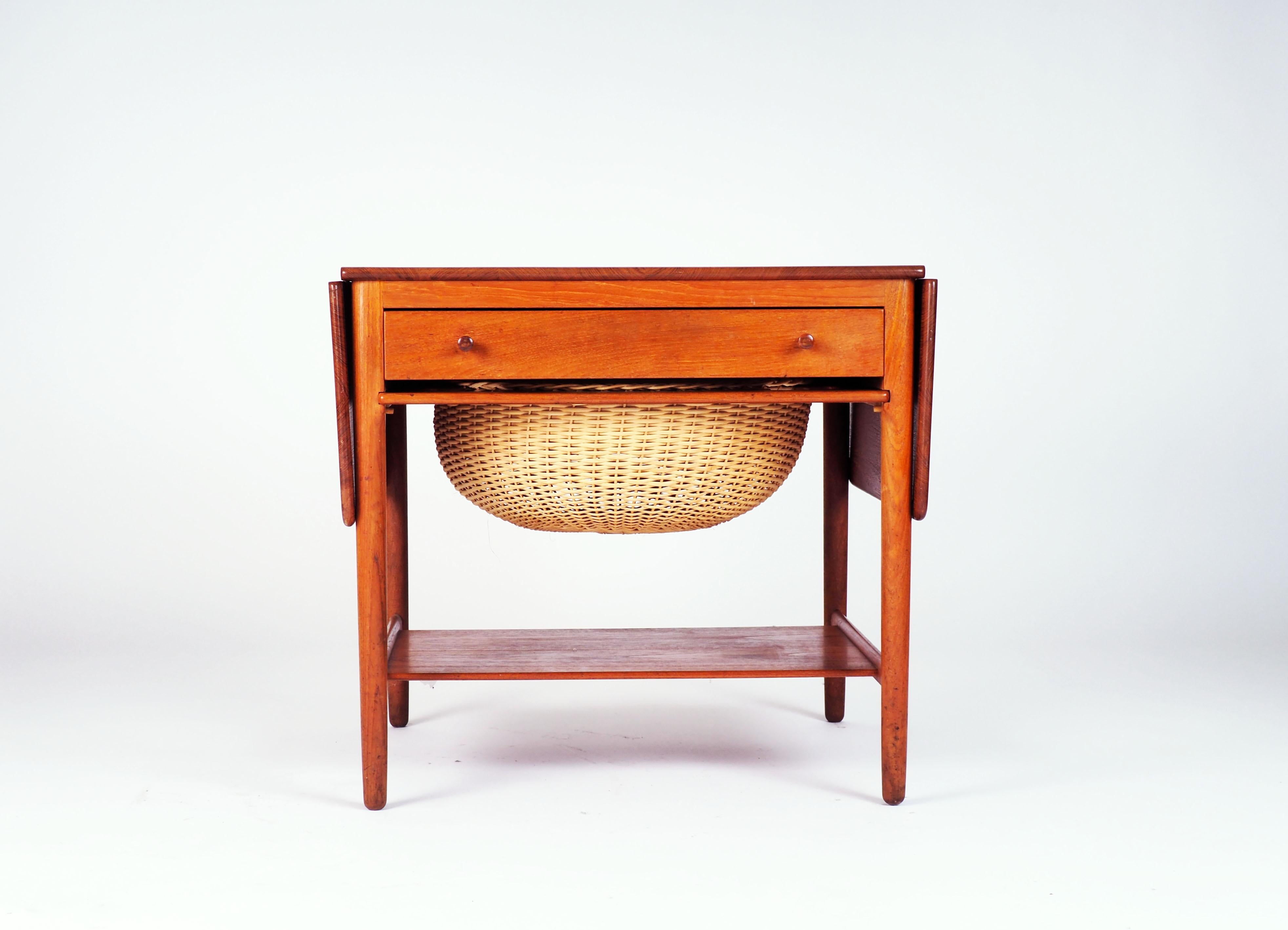 Rattan Sewing table AT-33 by Hans J Wegner made by Andreas Tuck, Denmark