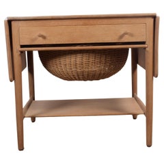 Vintage Sewing Table in Oak by Hans Wegner for Andreas Tuck, 1980s