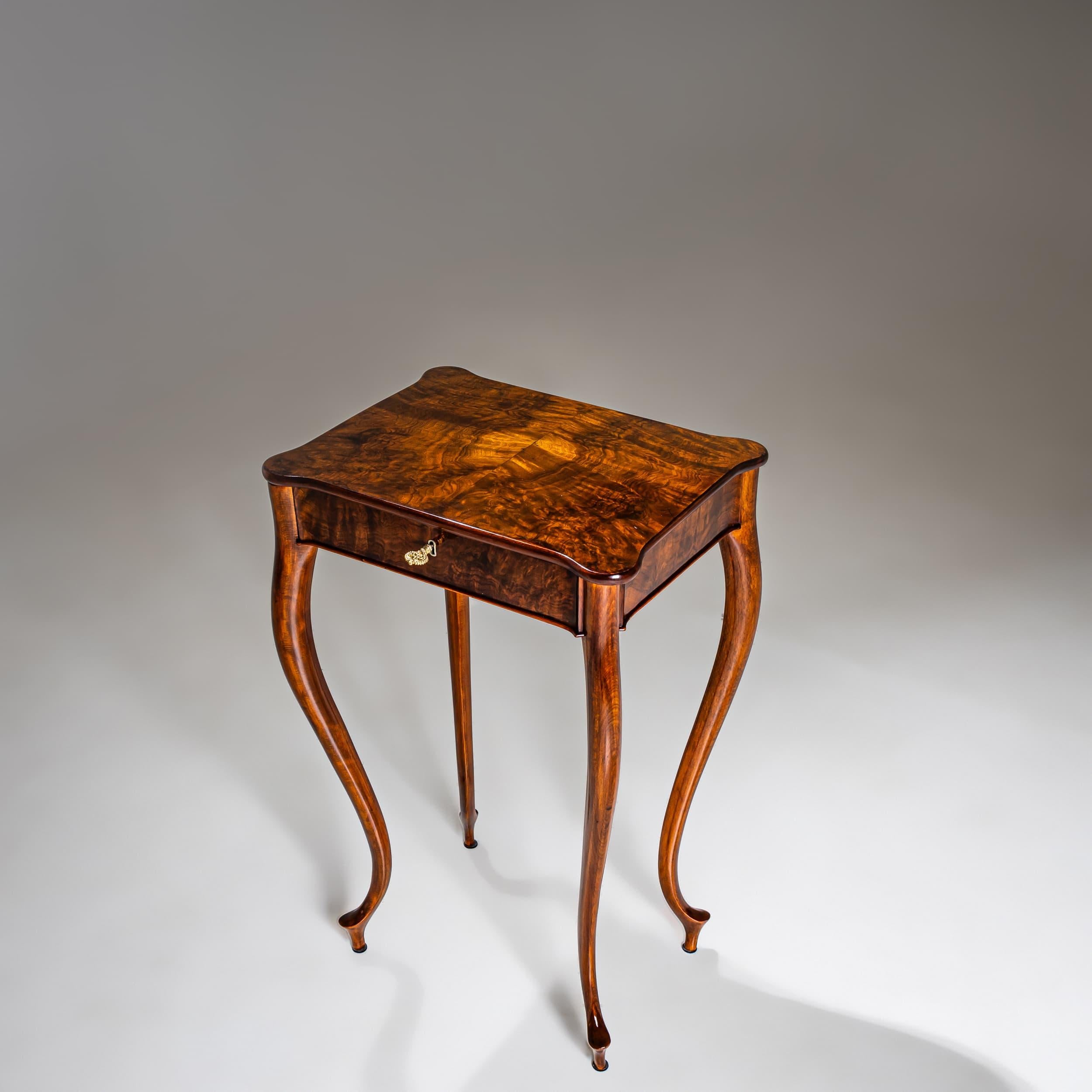 Polished Sewing Table, Late 19th Century For Sale