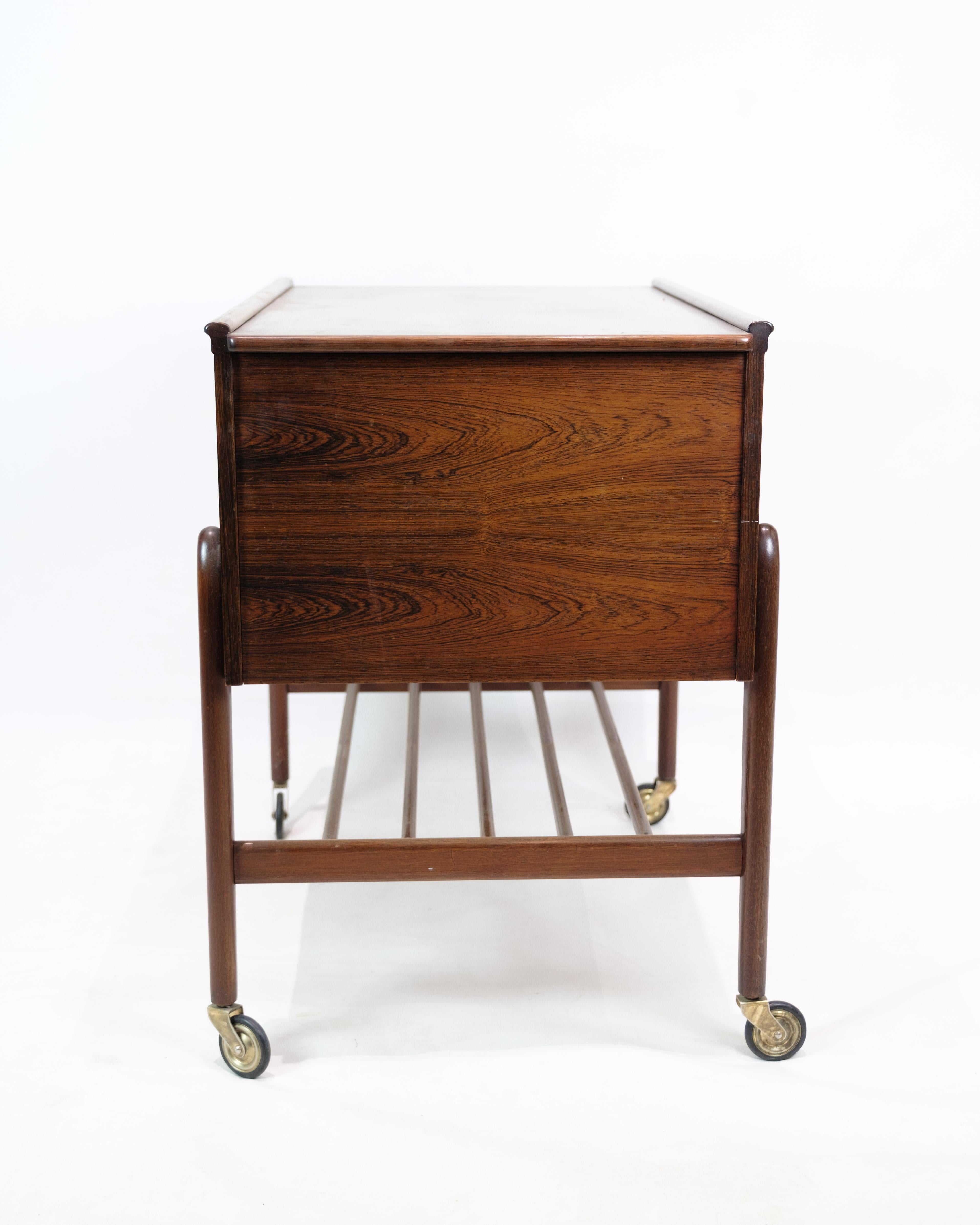 Sewing Table With Wheels & Built-In Drawers Made In Rosewood From 1960s 1
