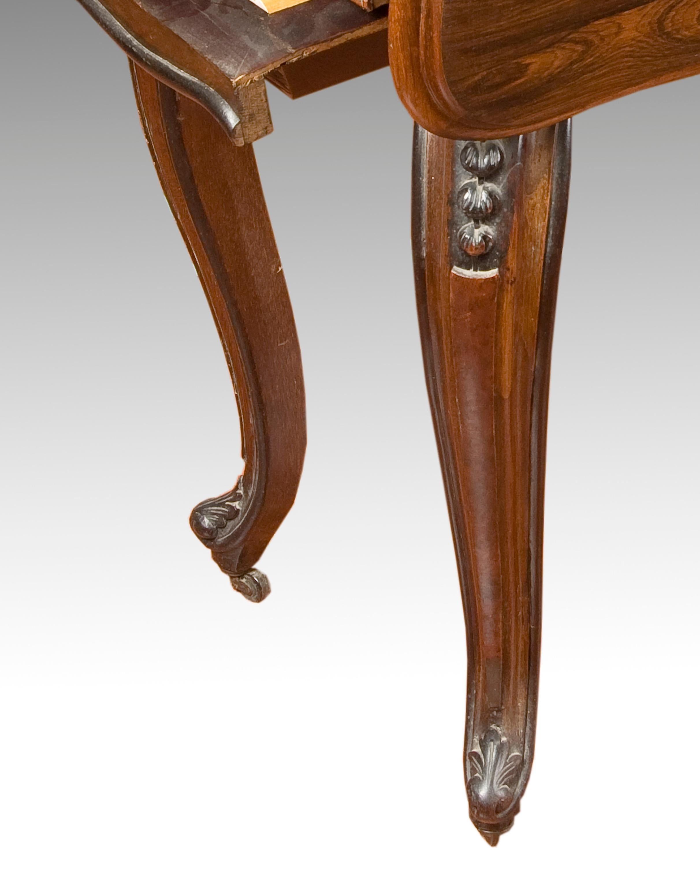 Sewing Table with Wings, Palosanto or Rosewood Wood, 19th Century In Good Condition For Sale In Madrid, ES