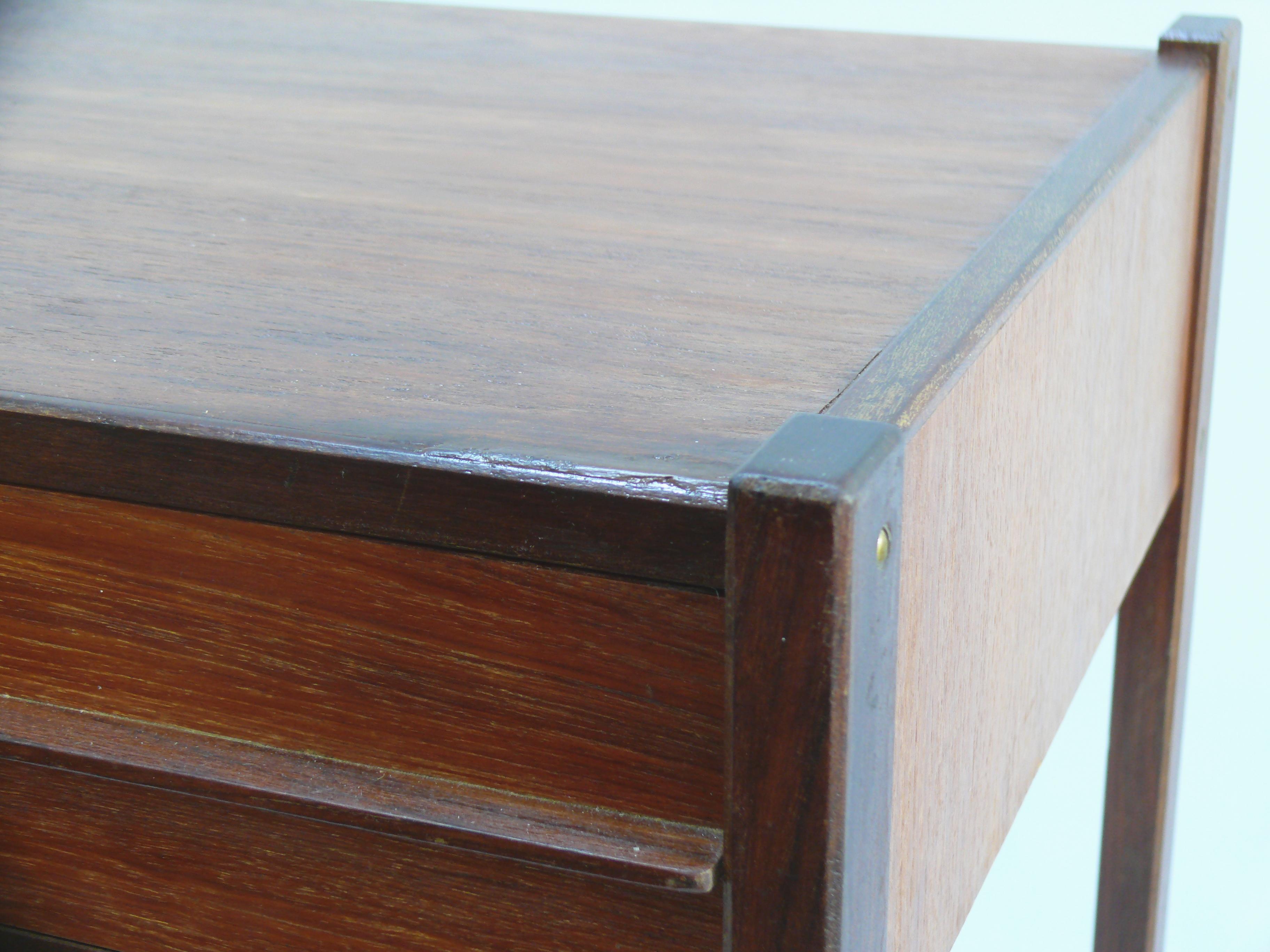 Sewing trolley with drawer and basket - teak/rosewood - Danish design, 1960s For Sale 1