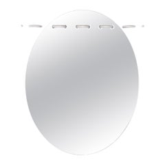 Sewn Surfaces Mirror, Oval with Stainless Steel Stitches by Debra Folz