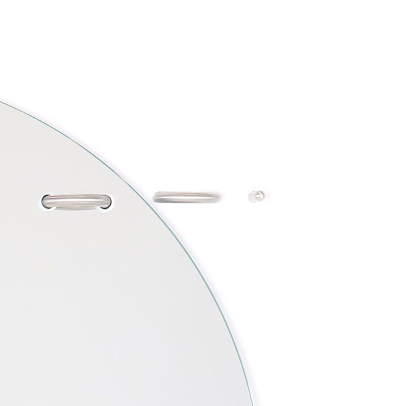 Spiegel mit genähten Oberflächen / rund mit Edelstahlstichen von Debra Folz (amerikanisch) im Angebot
