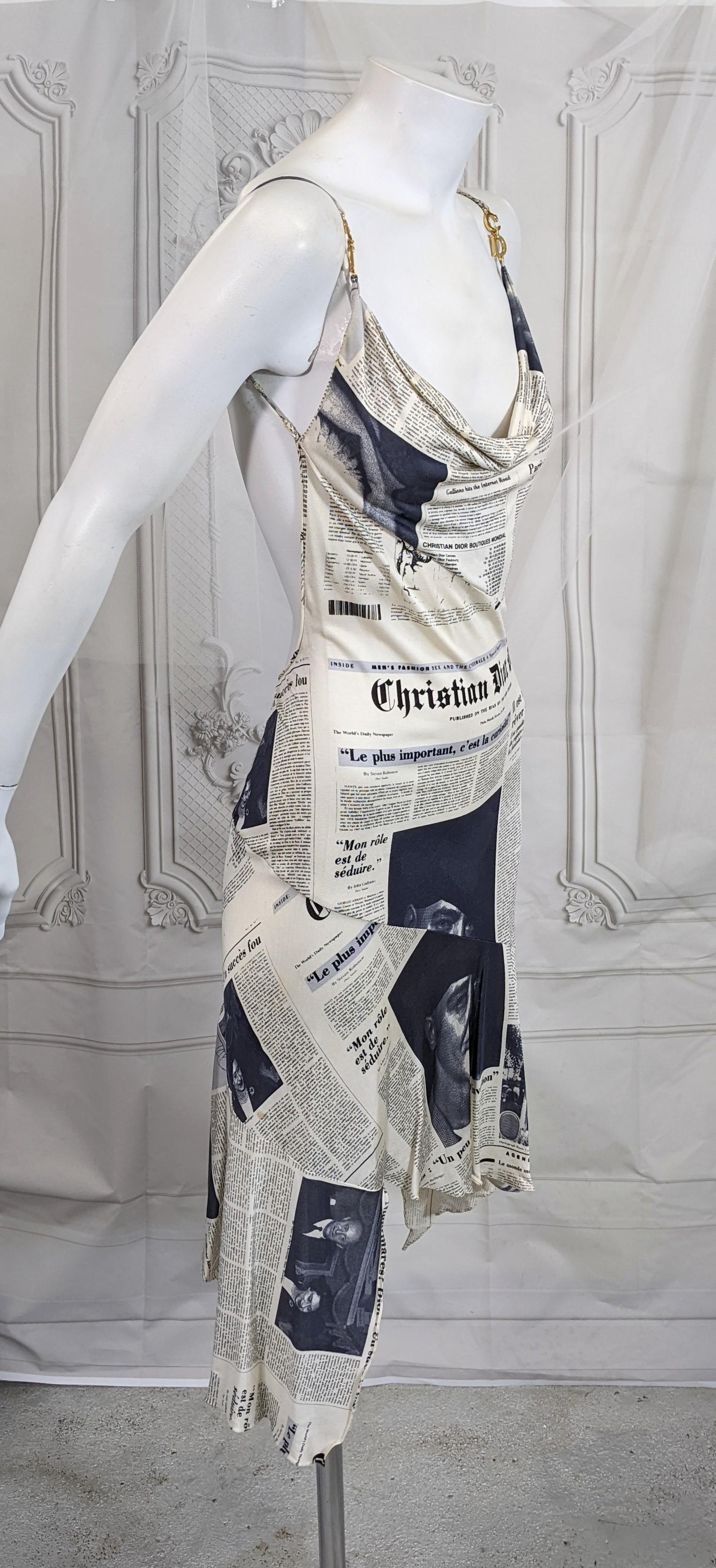 Worn in Sex and The City 2, Iconic John Galliano Christian Dior Newsprint Dress  For Sale 2