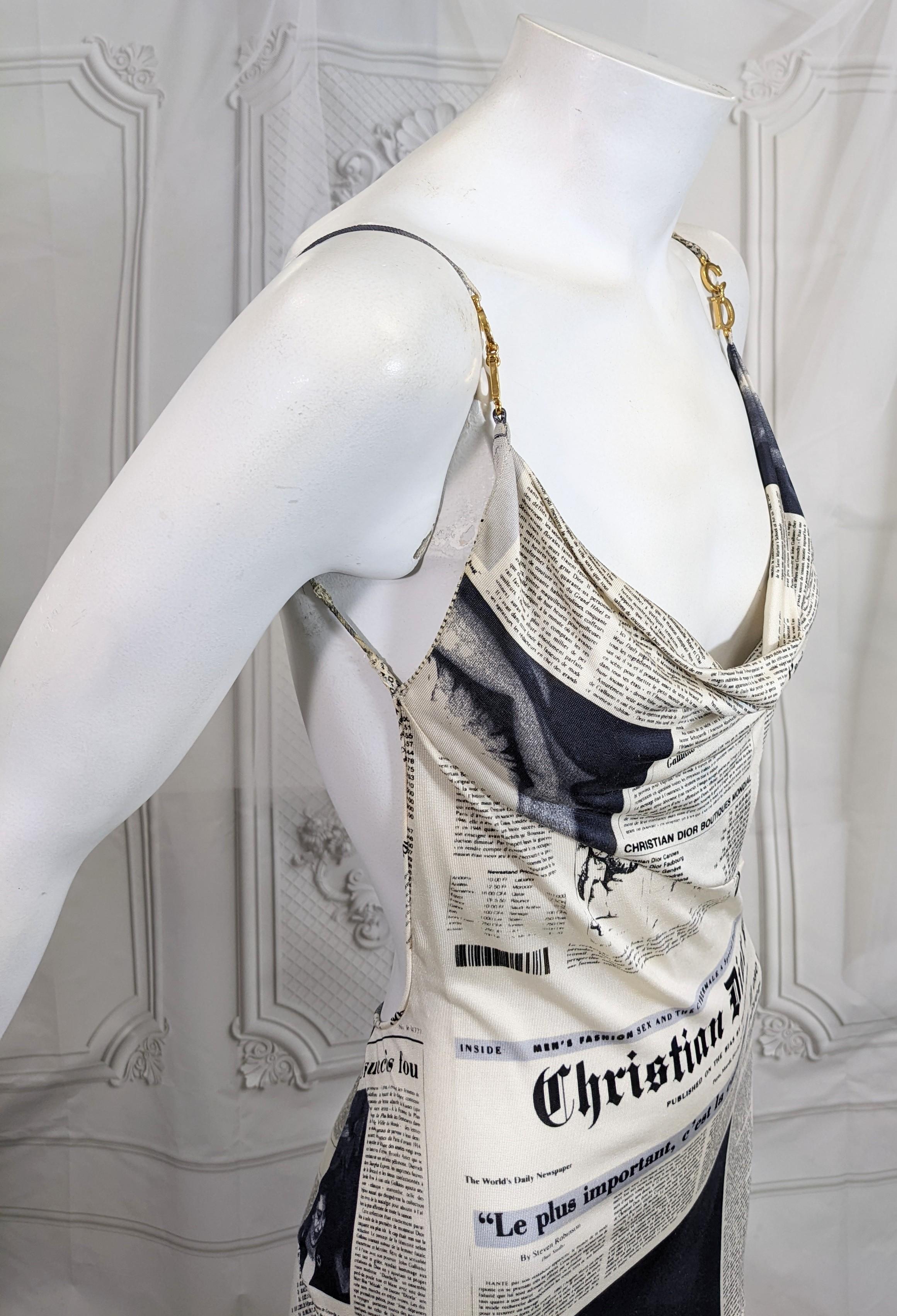 Worn in Sex and The City 2, Iconic John Galliano Christian Dior Newsprint Dress  For Sale 3