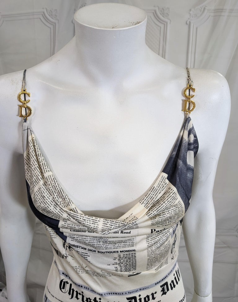 Sex and The City 2, Iconic John Galliano for Christian Dior Newsprint Dress For Sale 7