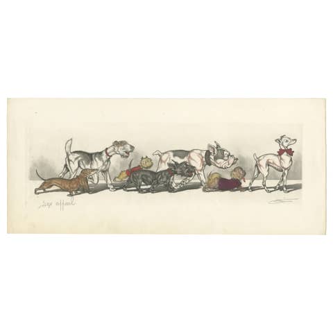 Sex Appeal – Humorous Etching by Boris O’Klein, Dirty Dogs of Paris, ca.1930