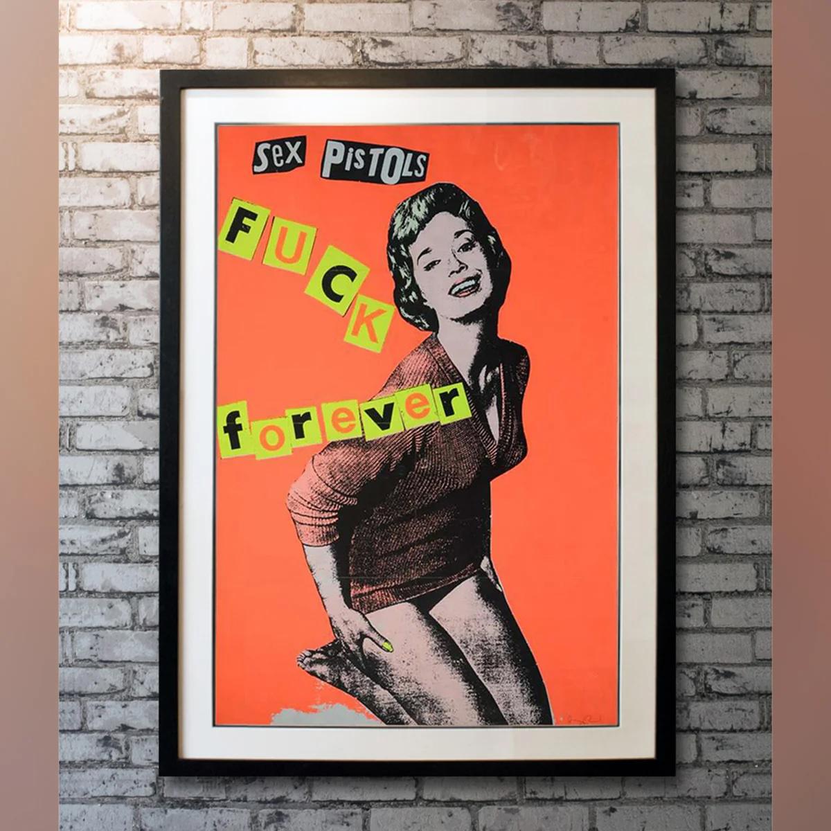 Sex Pistols - Fuck Forever (1986)
Original One Sheet (26 x 39 Inches)

Jamie Reid Fuck Forever Hamilton Gallery poster folded - 1986. This is ultra scarce. Jamie Reid put on an exhibition in 1986 at Hamilton Gallery to promote his inventory, the