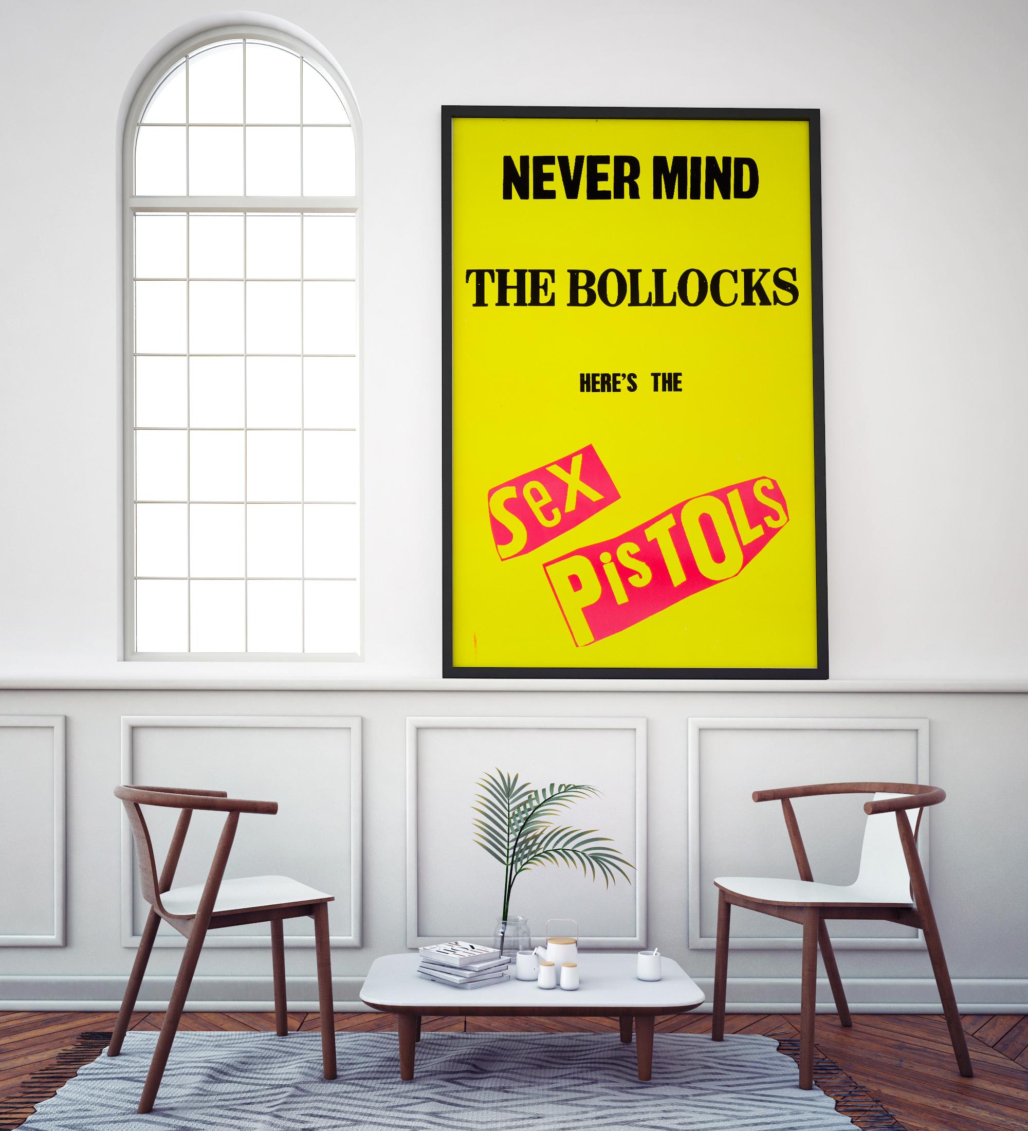 Sex Pistolen „Never Mind The Bollocks“ UK-Werbeplakat von Jamie Reid, 1977 (Postmoderne) im Angebot
