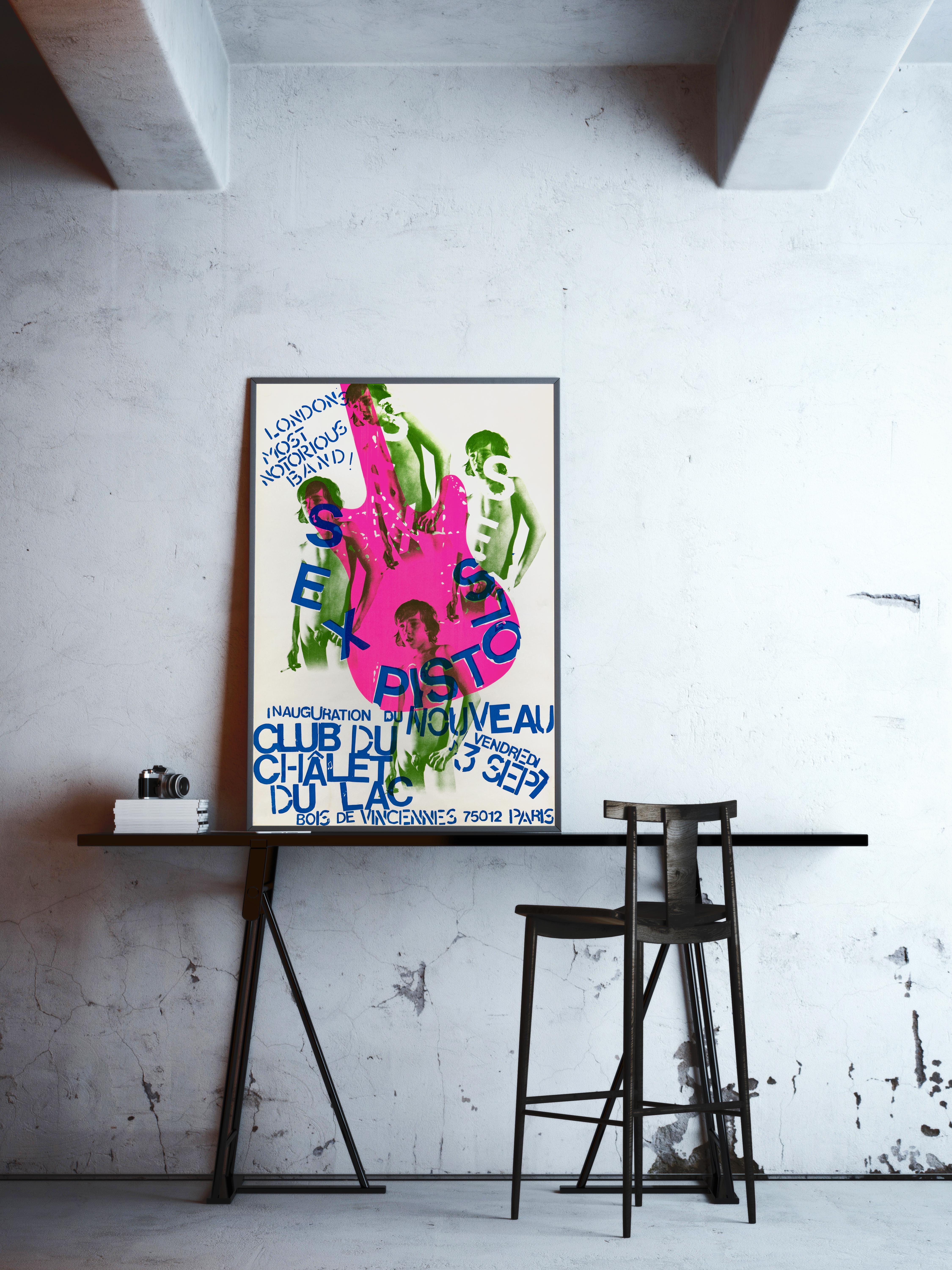 Sex Pistols Original Vintage Konzertplakat für Club Chalet du Lac, Paris, 1976 (Postmoderne) im Angebot