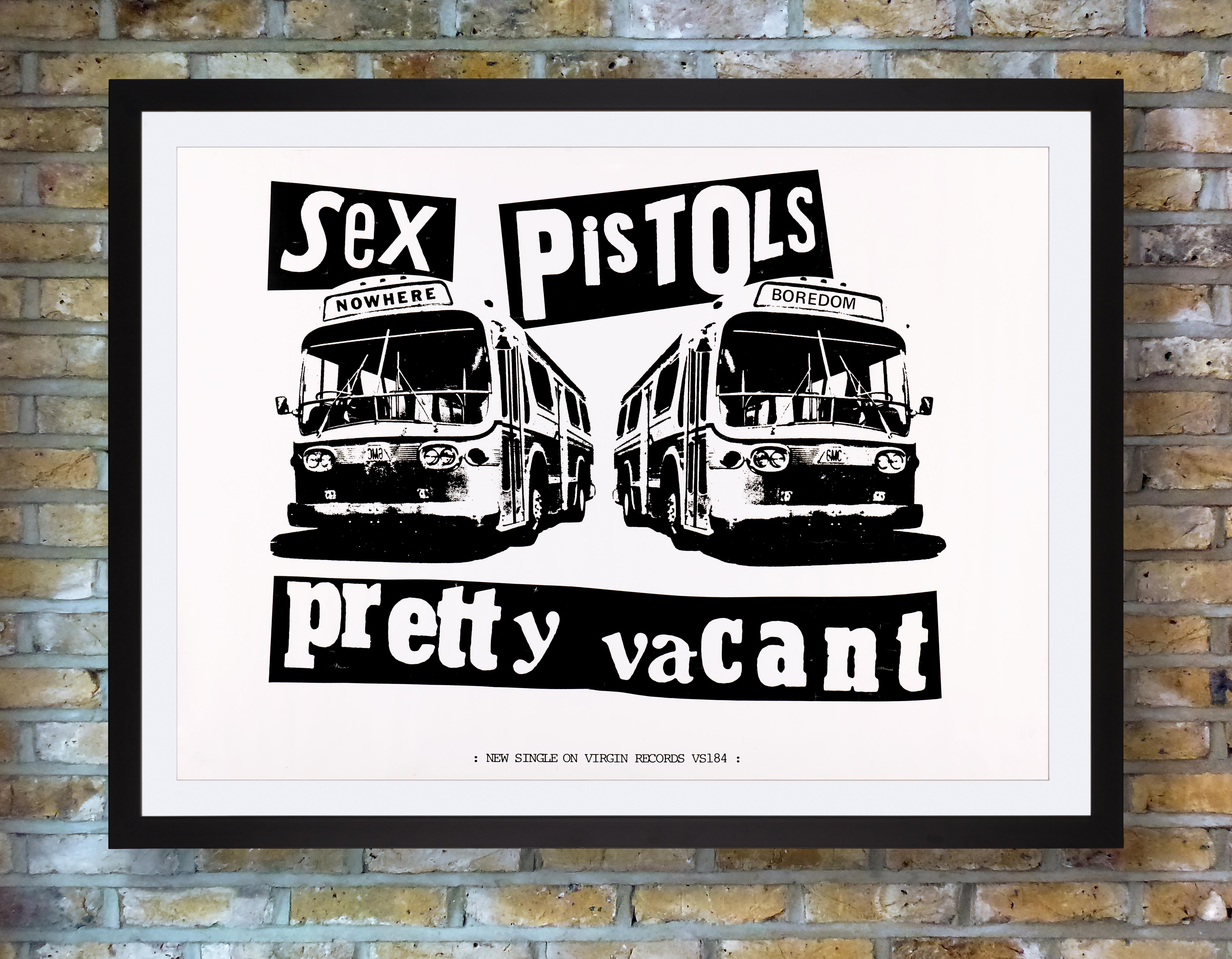 Ein seltenes Werbeplakat, das von Virgin Records zur Unterstützung der dritten Single der Sex Pistols 