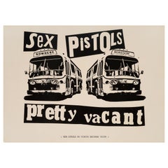 Sex Pistols "Pretty Vacant" Original Promo Poster by Jamie Reid, British, 1977