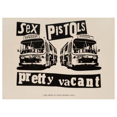 Vintage Sex Pistols "Pretty Vacant" Original Promo Poster by Jamie Reid, British, 1977