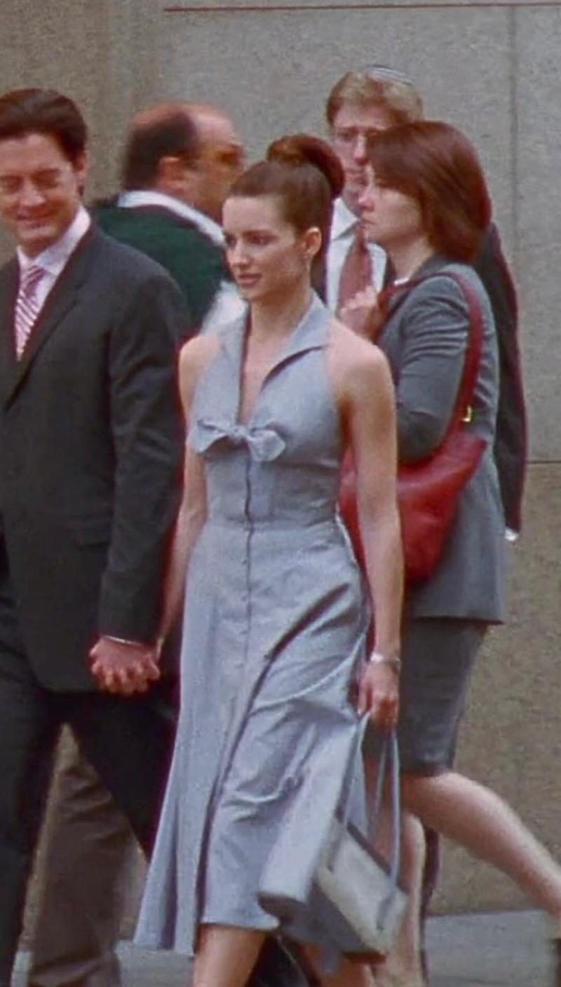 Sex & The City Thierry Mugler Full Circle Midikleid mit Neckholder und Neckholder im Zustand „Gut“ in Geneva, CH