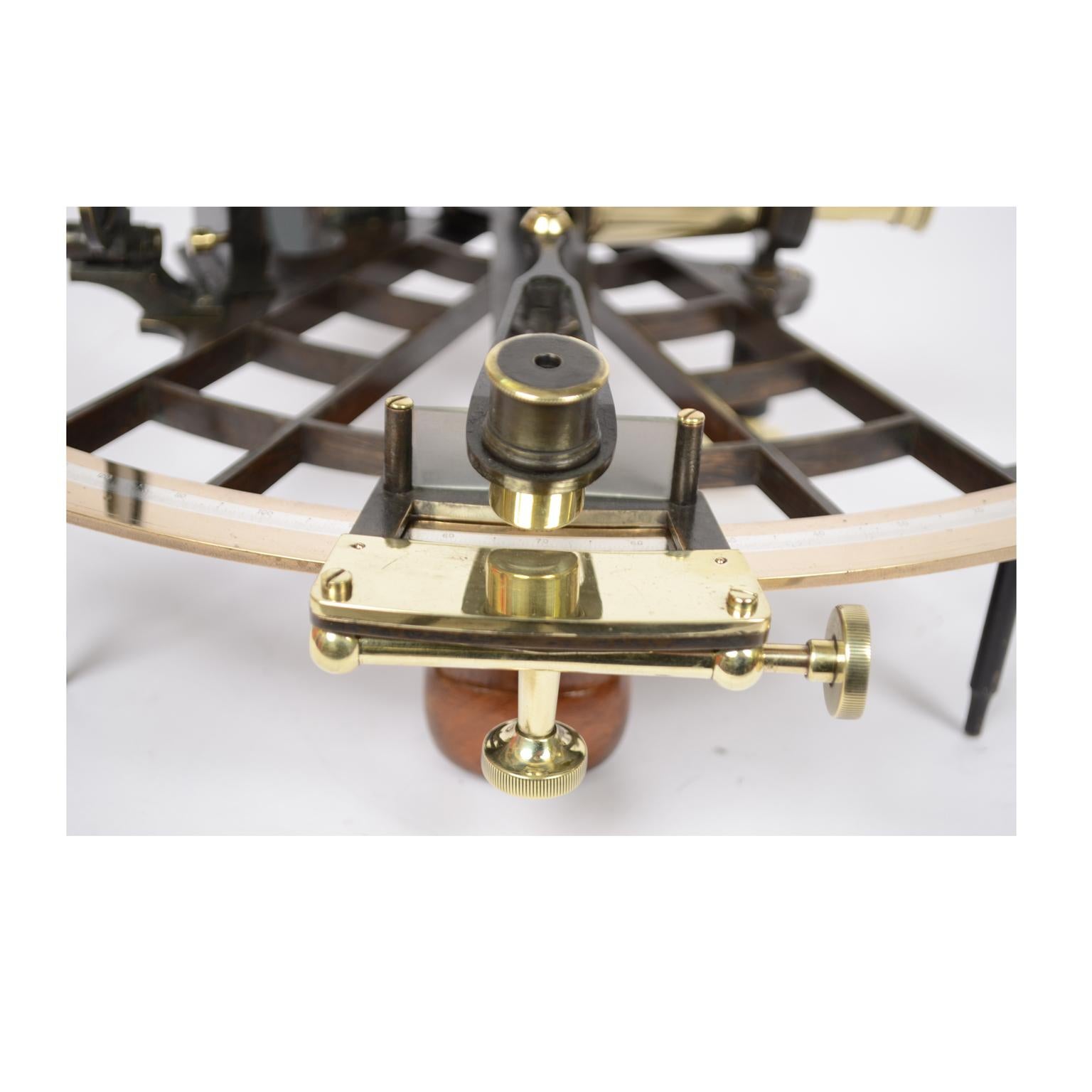 Sextant of Burnished Brass Made in Wales 5