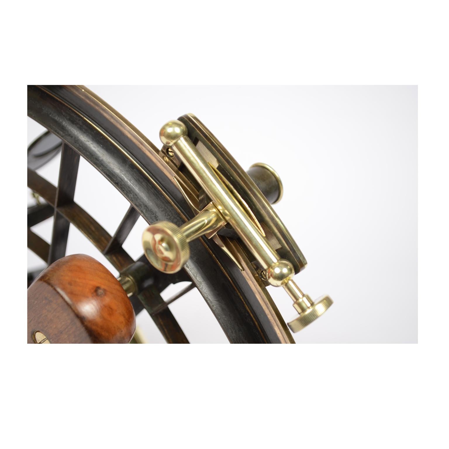 Sextant of Burnished Brass Made in Wales 7