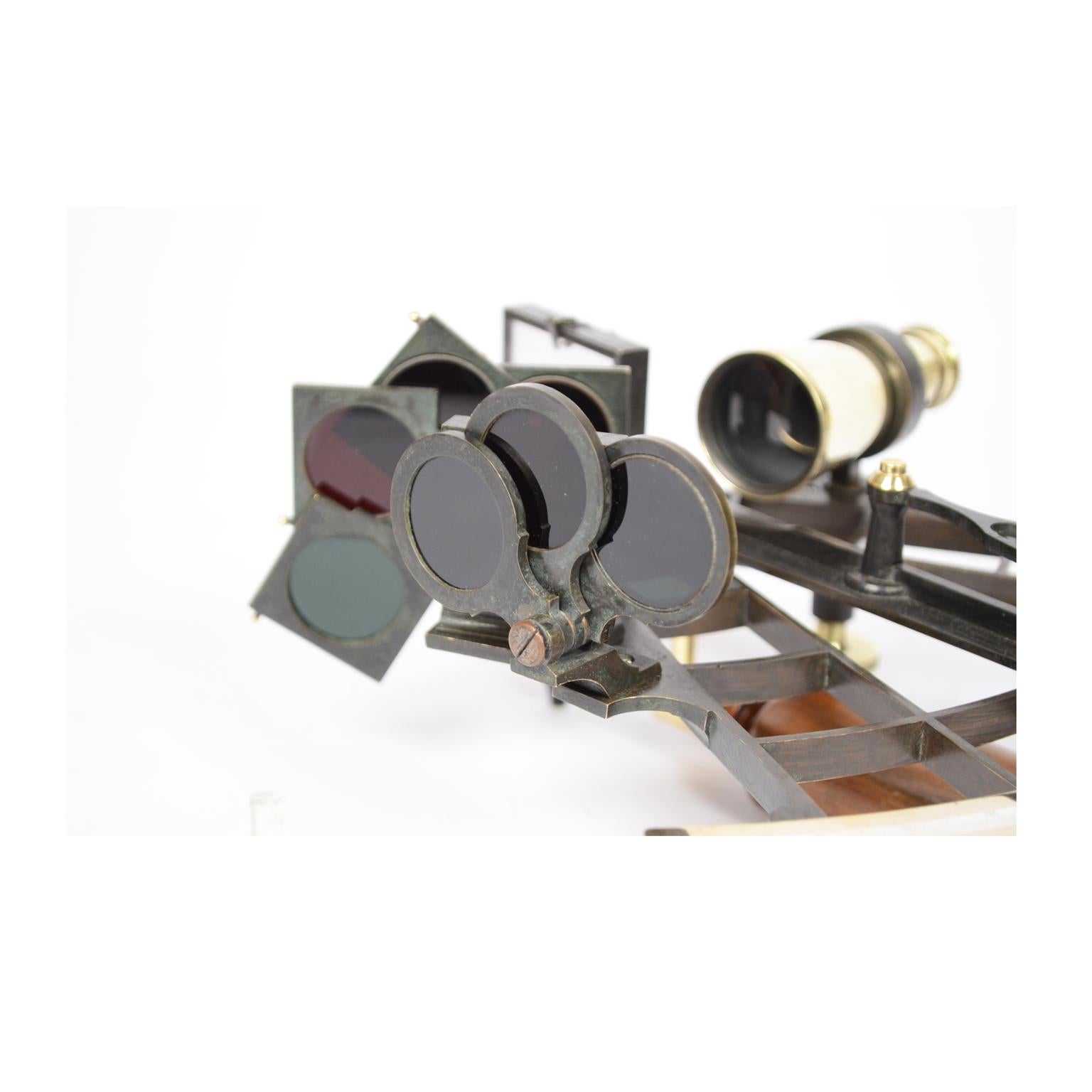 Sextant of Burnished Brass Made in Wales 8