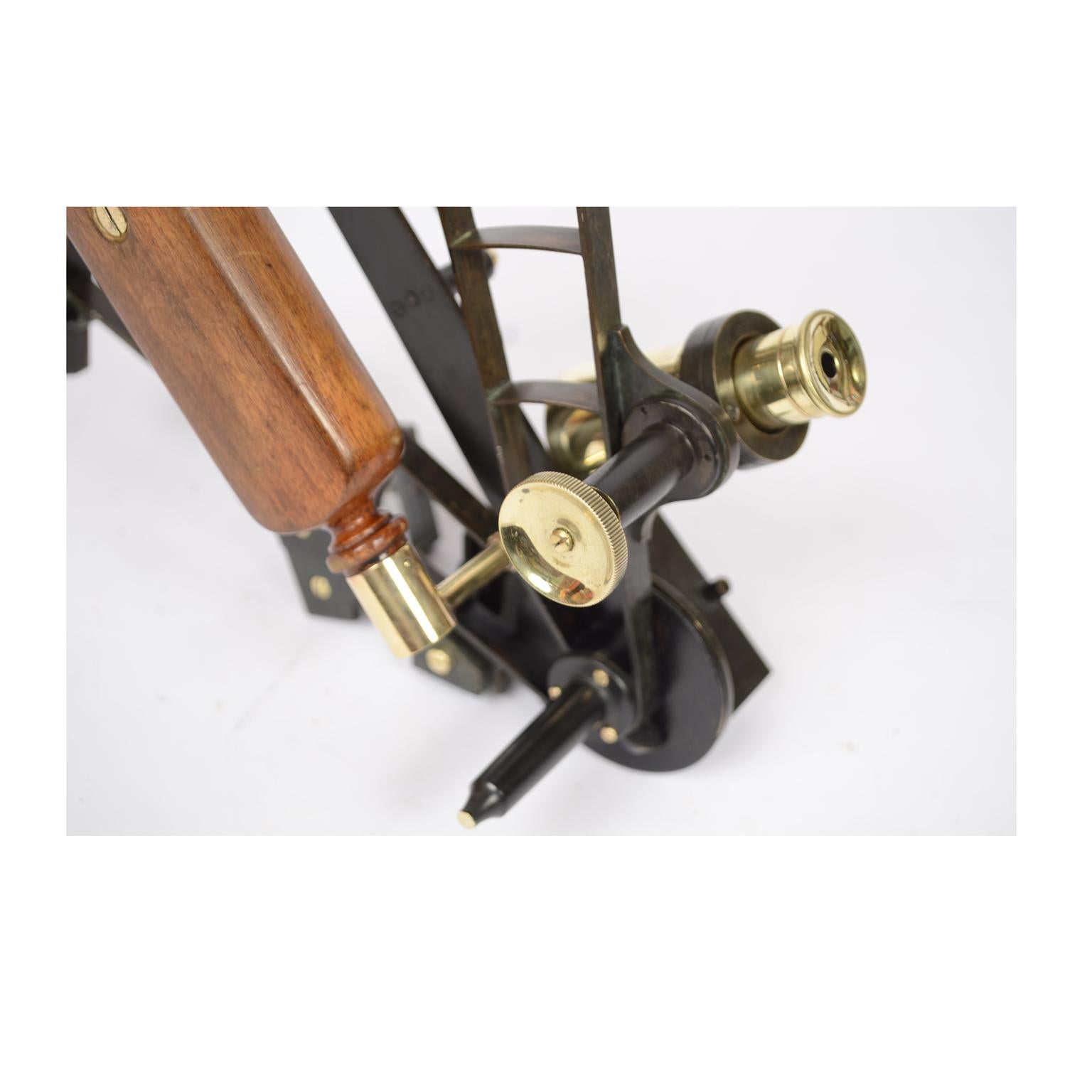 Sextant of Burnished Brass Made in Wales 9
