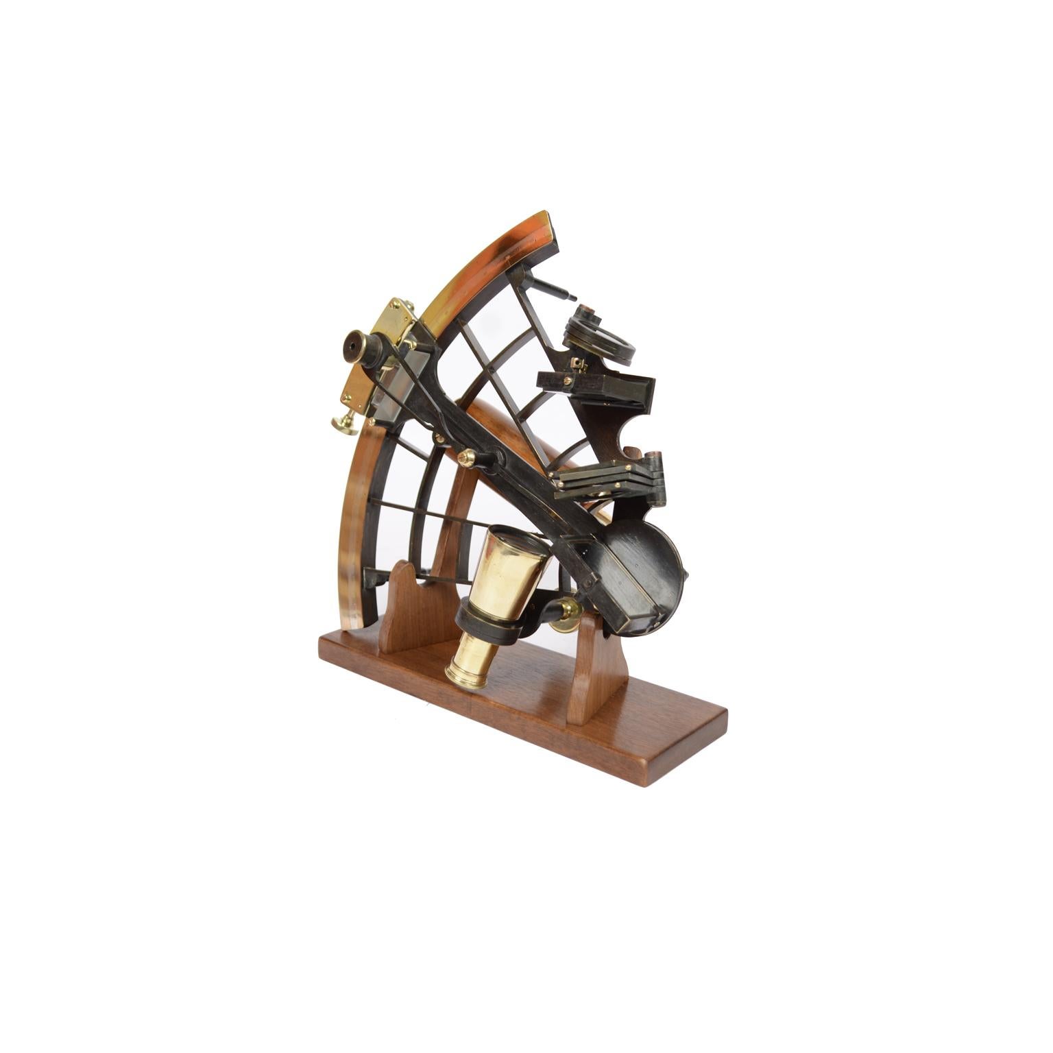 Sextant of Burnished Brass Made in Wales 1