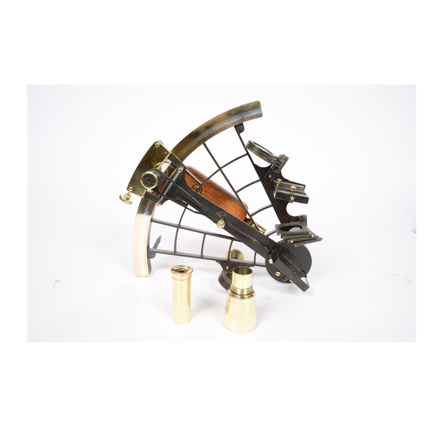 Sextant of Burnished Brass Made in Wales 2