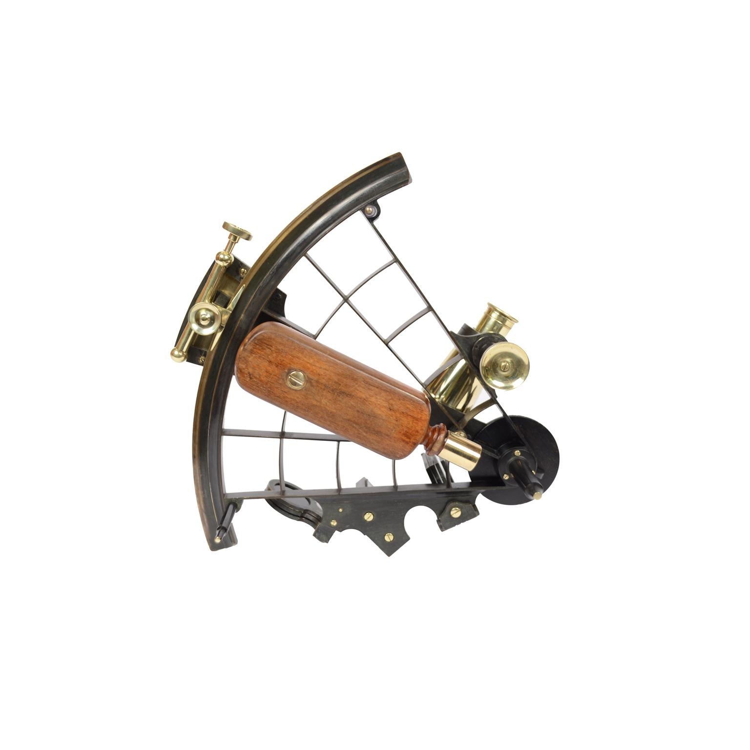 Sextant of Burnished Brass Made in Wales 3