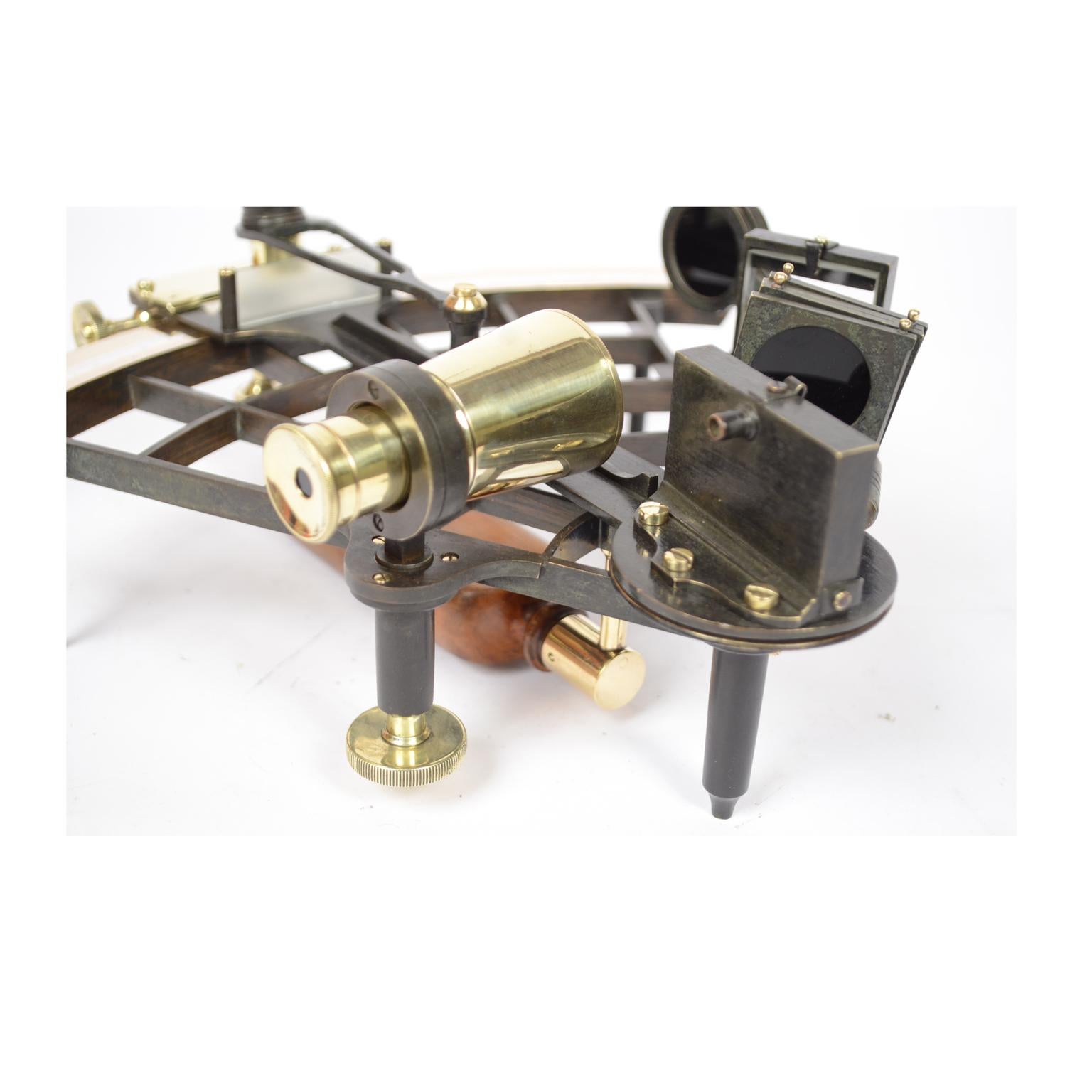 Sextant of Burnished Brass Made in Wales 4